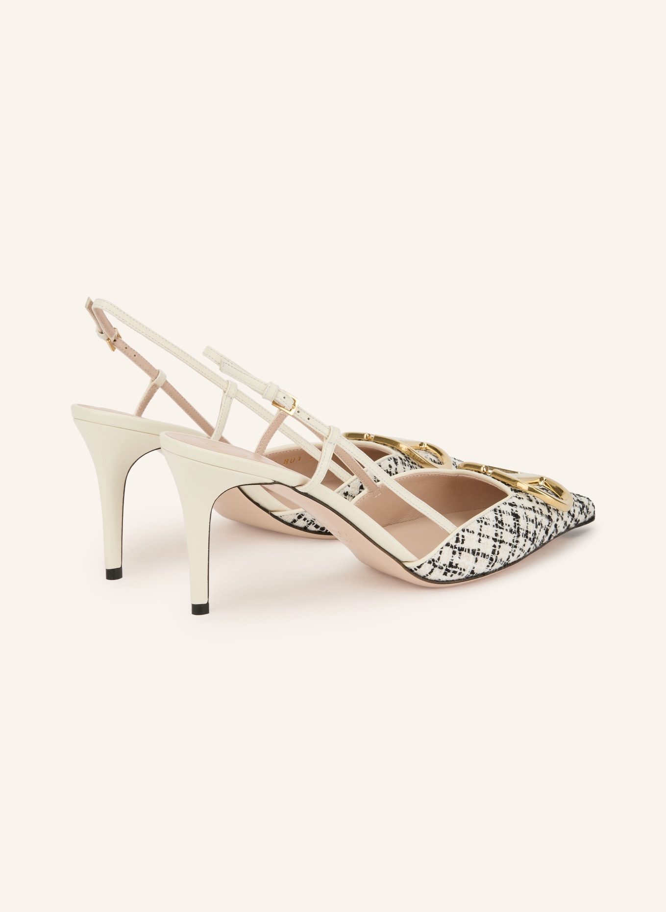 VALENTINO GARAVANI Slingbacks VLOGO SIGNATURE: BLANC / OR / NOIR