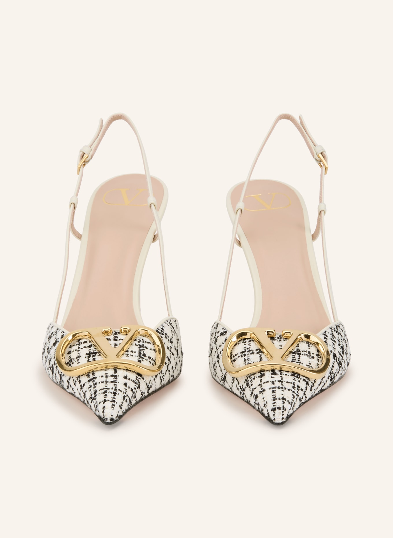 VALENTINO GARAVANI Slingbacks VLOGO SIGNATURE: BLANC / OR / NOIR
