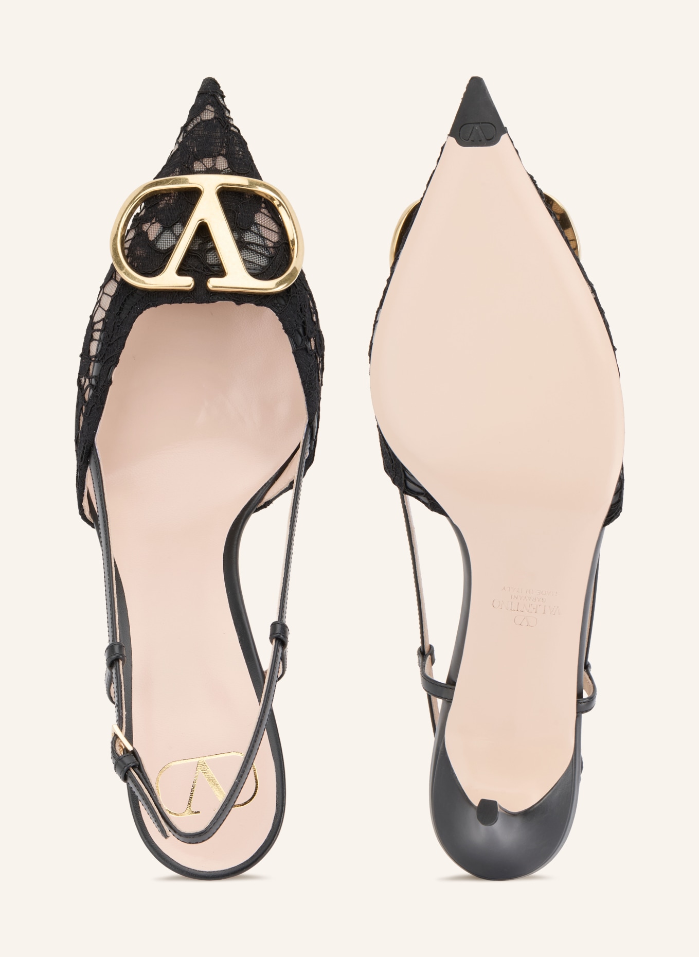 VALENTINO GARAVANI Slingbacks VLOGO SIGNATURE: NOIR / OR
