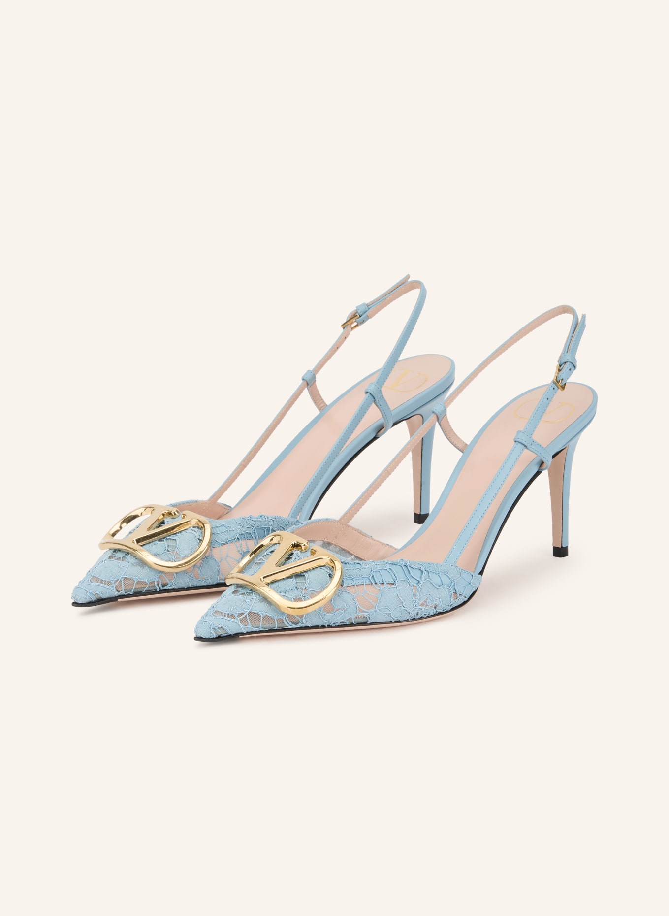 VALENTINO GARAVANI Slingbacks VLOGO SIGNATURE: BLEU CLAIR / OR