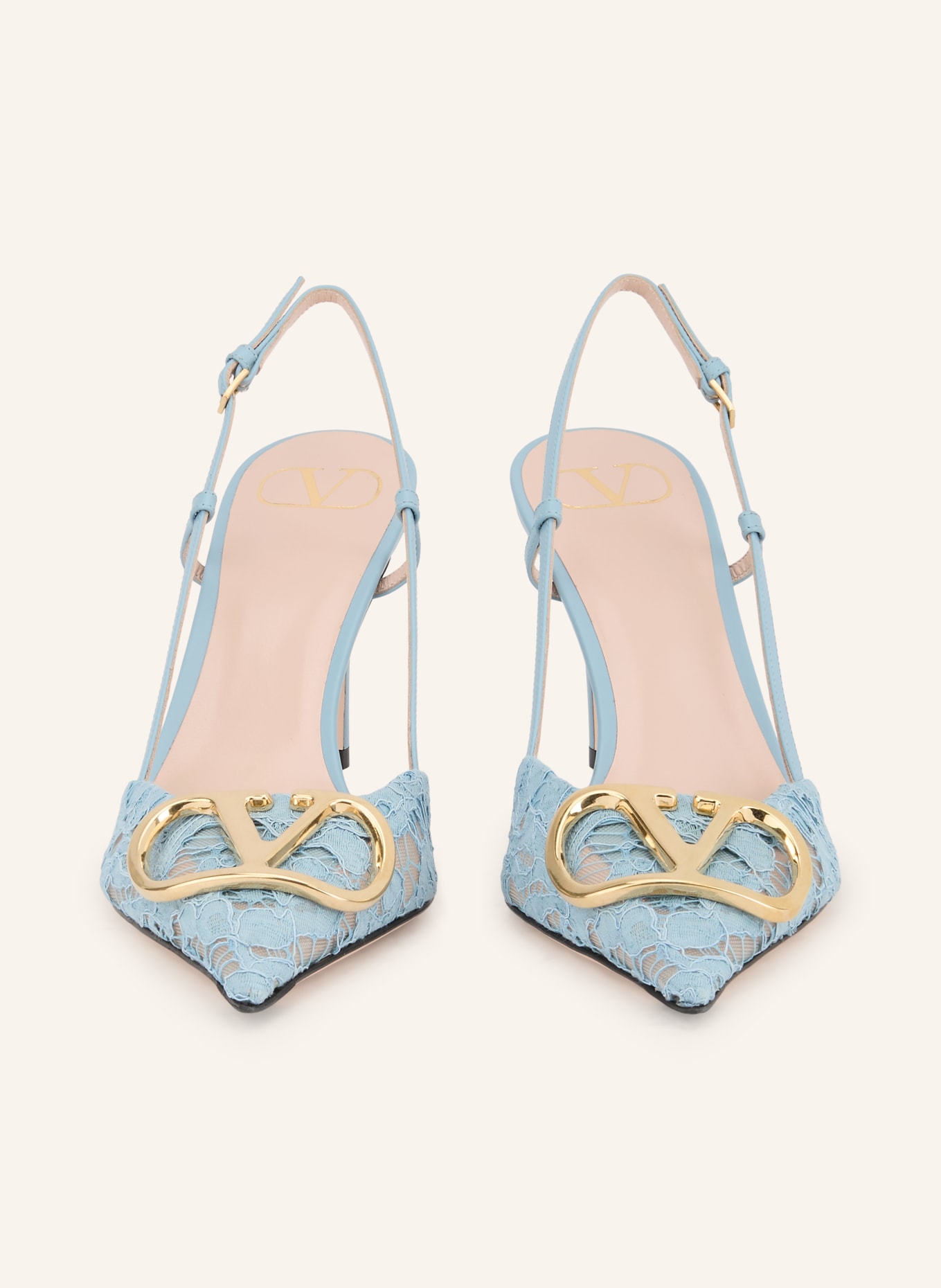 VALENTINO GARAVANI Slingbacks VLOGO SIGNATURE: BLEU CLAIR / OR