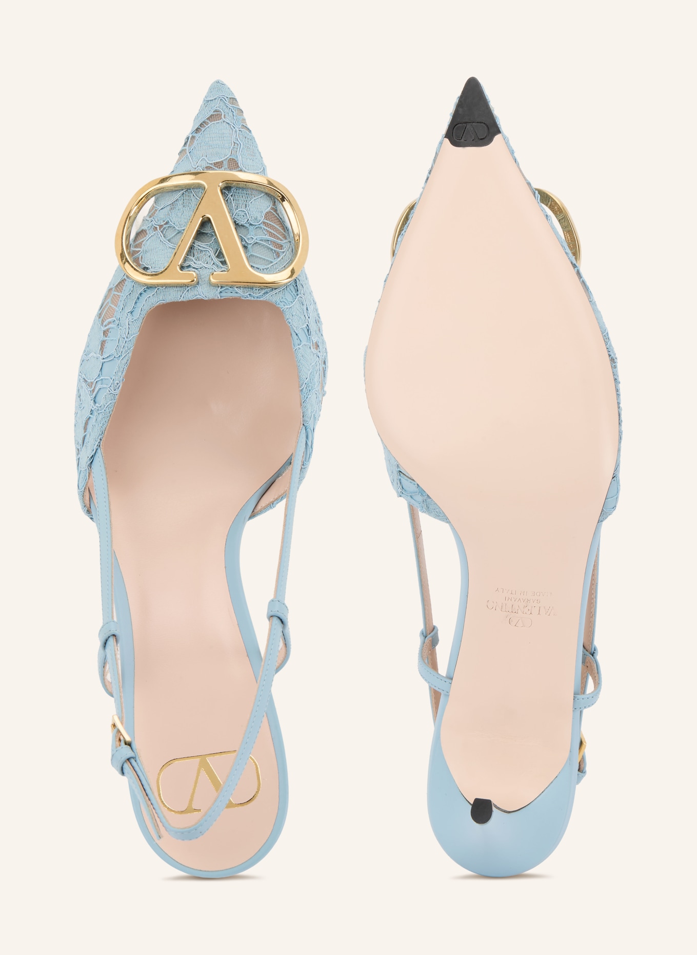 VALENTINO GARAVANI Slingbacks VLOGO SIGNATURE: BLEU CLAIR / OR