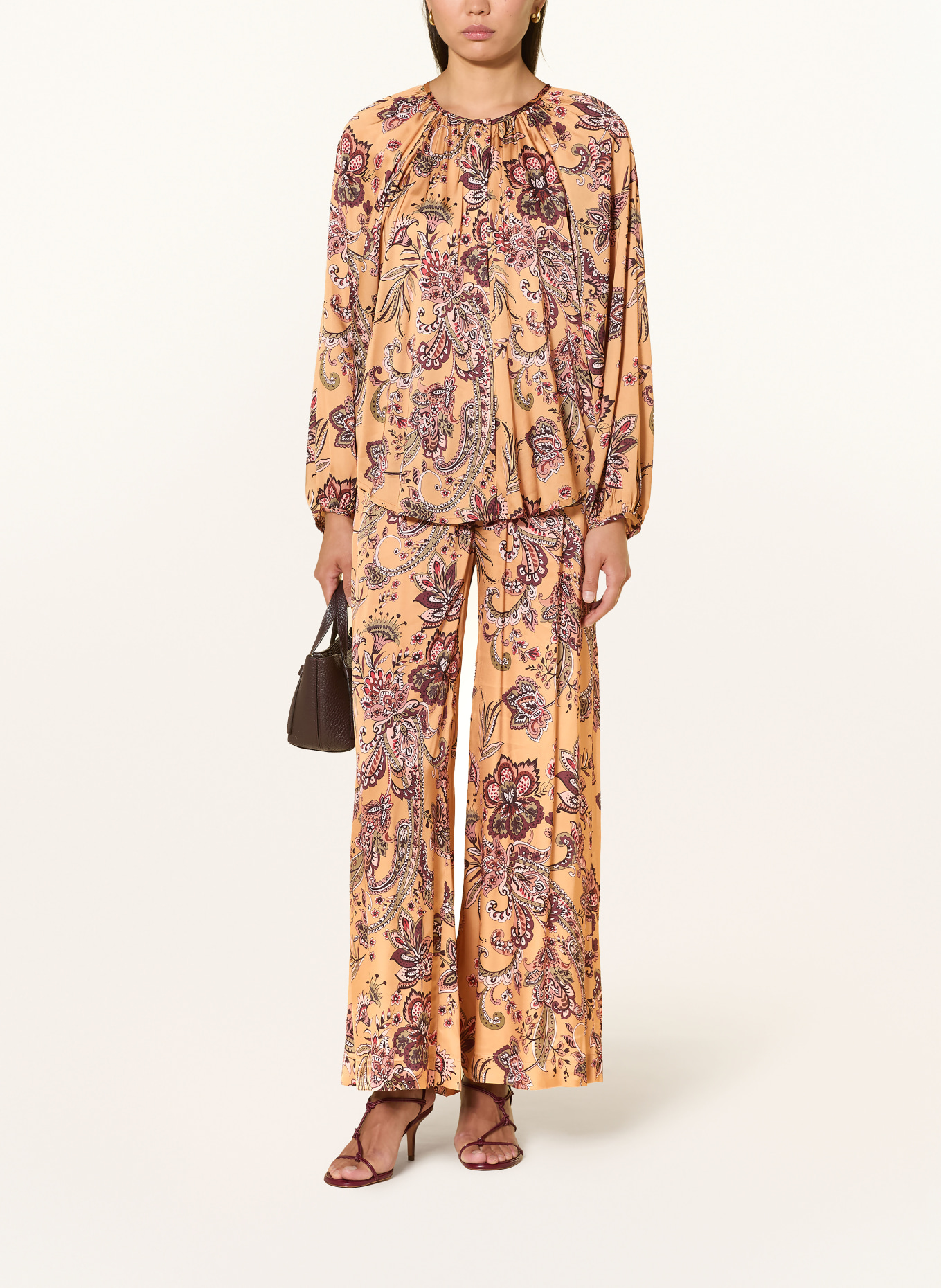 Grace Satijnen blouse ELLIE: CAMEL / ROSE CLAIR / LICHTGROEN