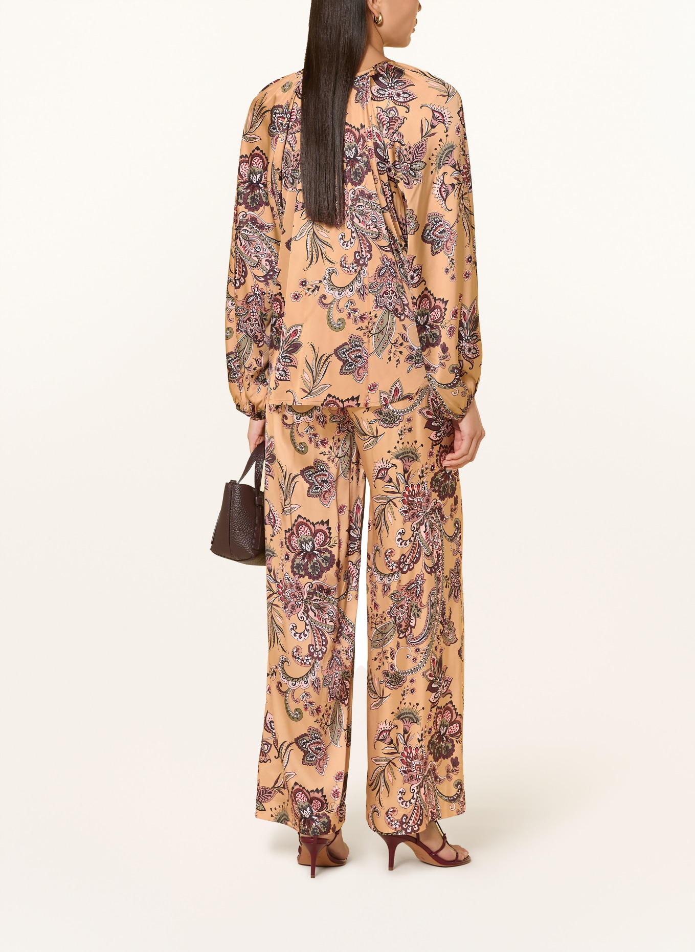 Grace Satijnen blouse ELLIE: CAMEL / ROSE CLAIR / LICHTGROEN