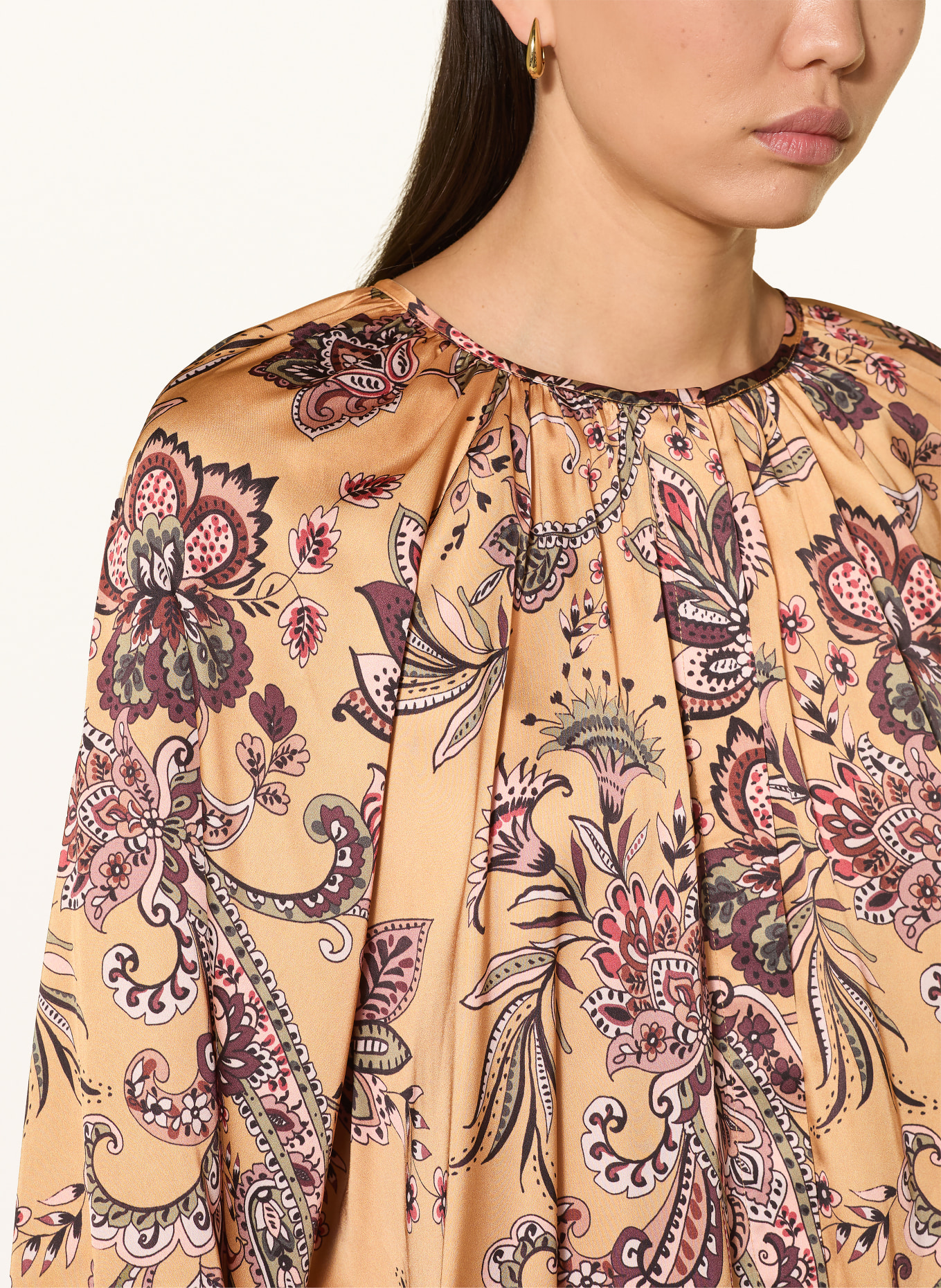 Grace Satijnen blouse ELLIE: CAMEL / ROSE CLAIR / LICHTGROEN