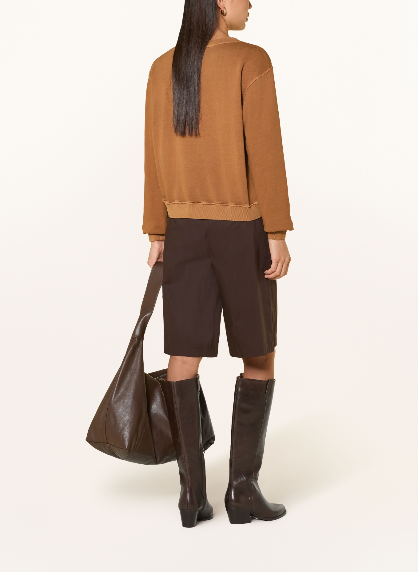 Grace Sweatshirt DESERT med smyckespärlor: BRUN / GULD / MÖRKBRUN