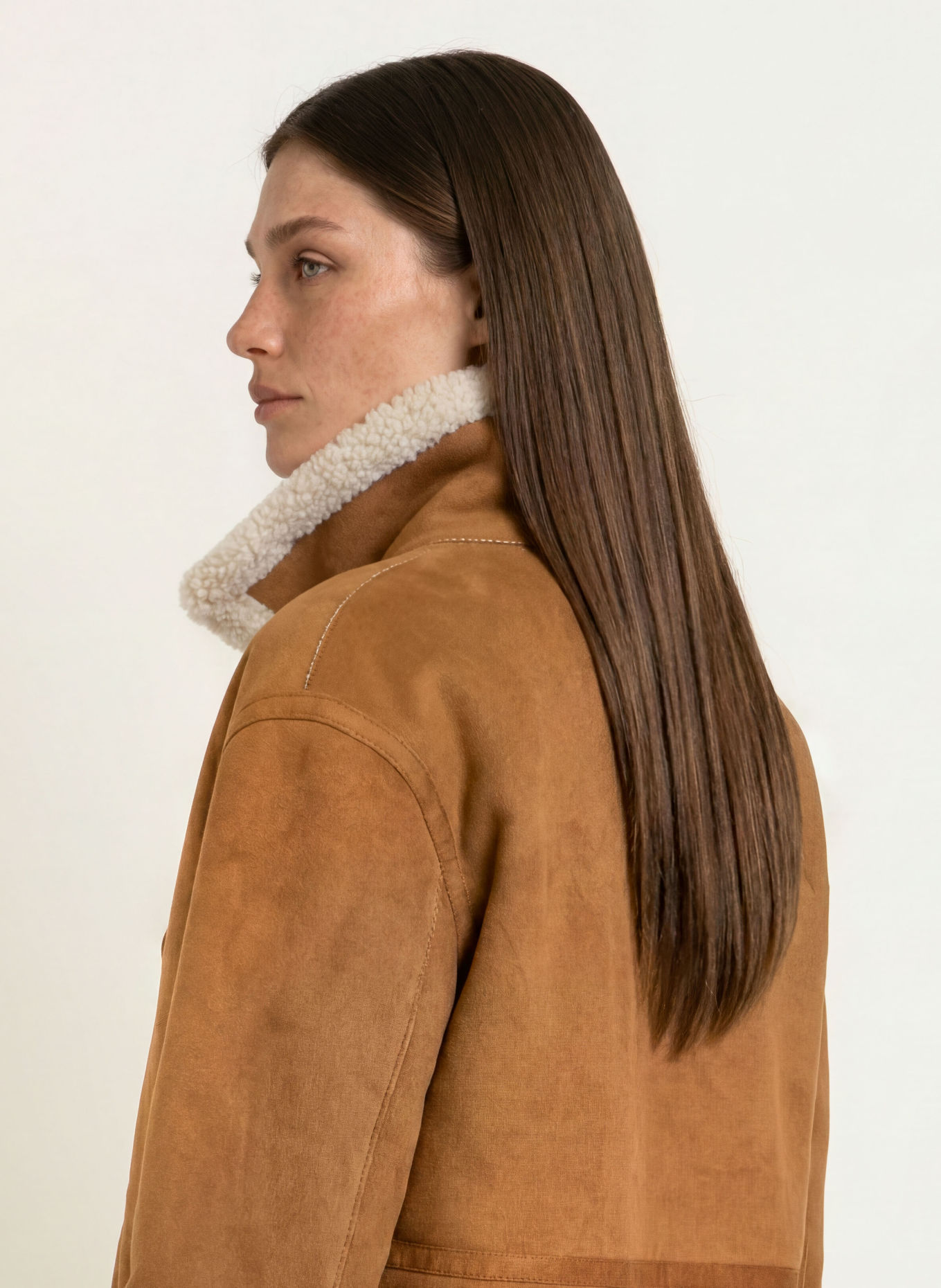 lilienfels Jas in leerlook met kunstbont: LICHTBRUIN / CRÈME