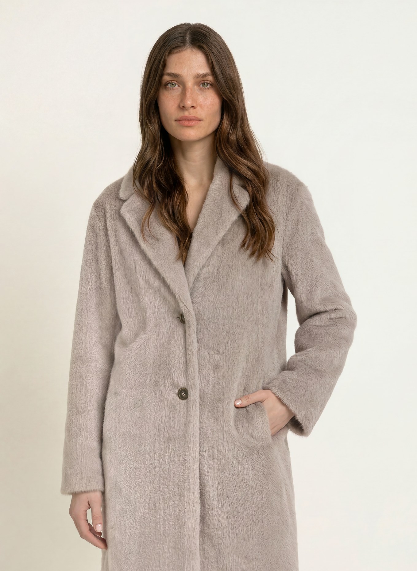 lilienfels Kunstbont-Mantel: BEIGE
