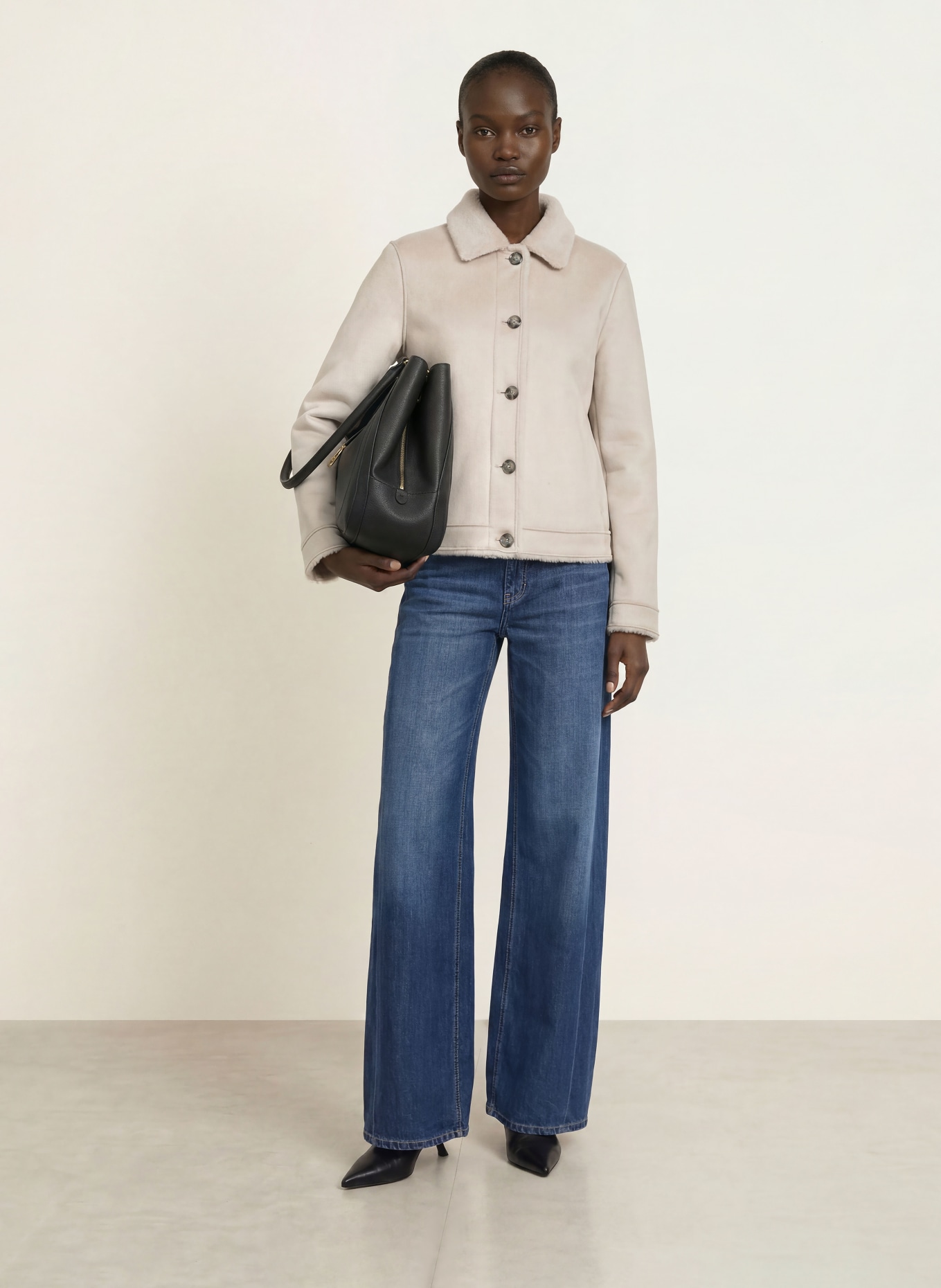 lilienfels Leather-look jacket: LIGHT GRAY