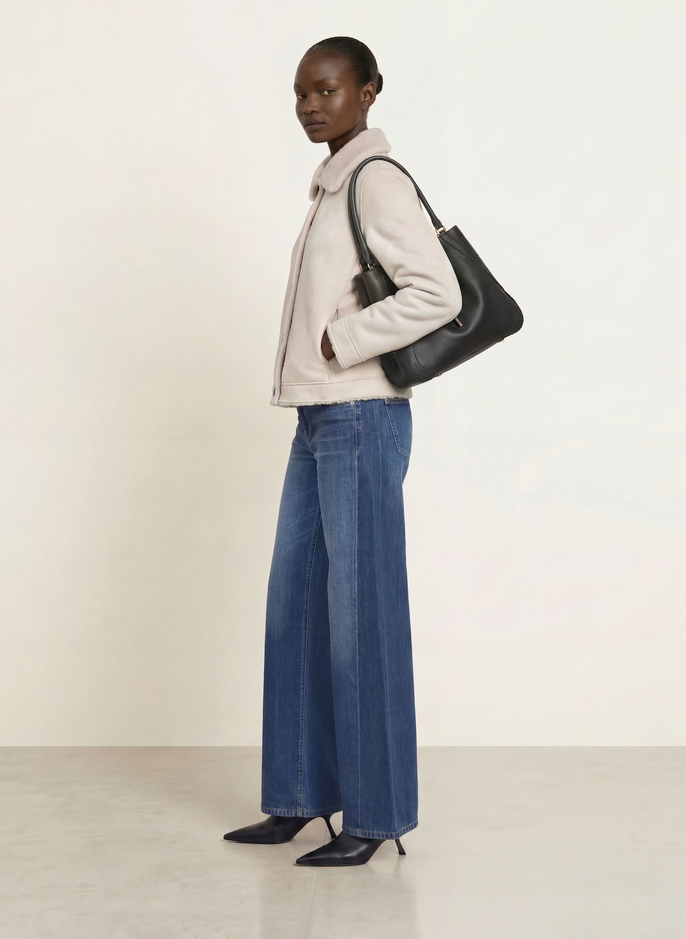 lilienfels Leather-look jacket: LIGHT GRAY