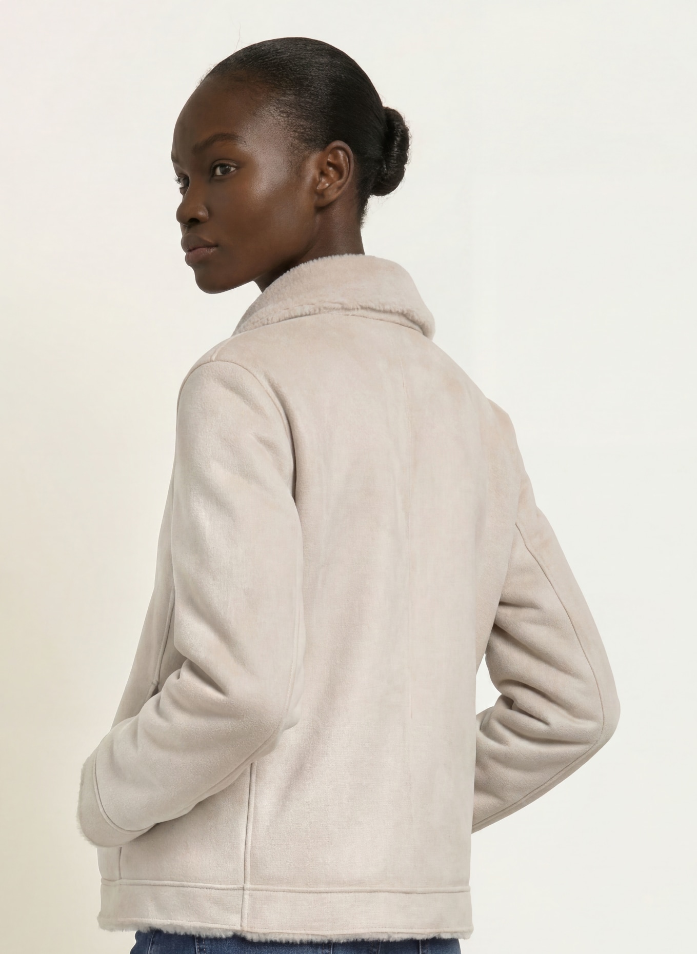 lilienfels Leather-look jacket: LIGHT GRAY