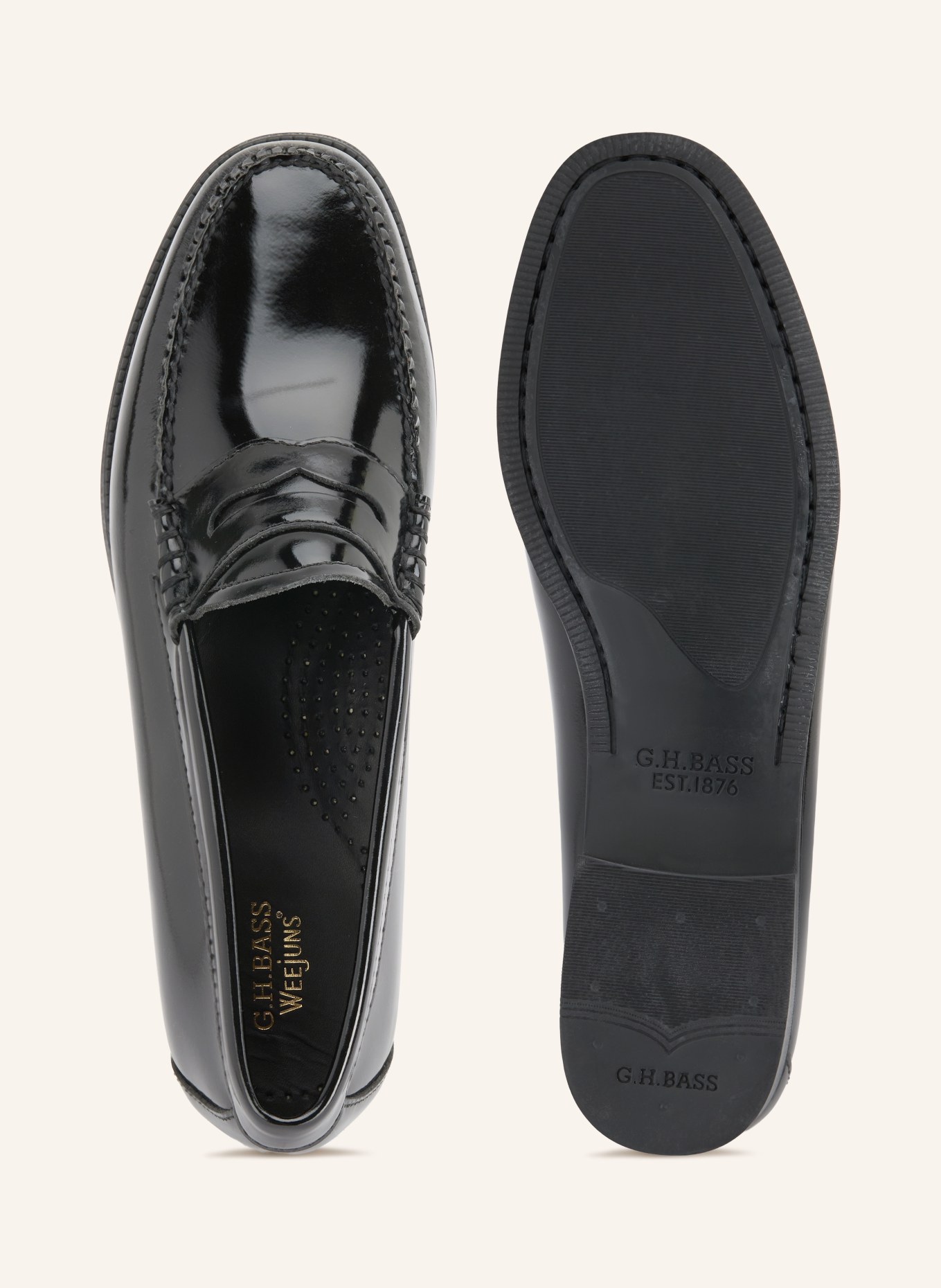 G.H.Bass Lakleren loafers EASY WEEJUN: ZWART