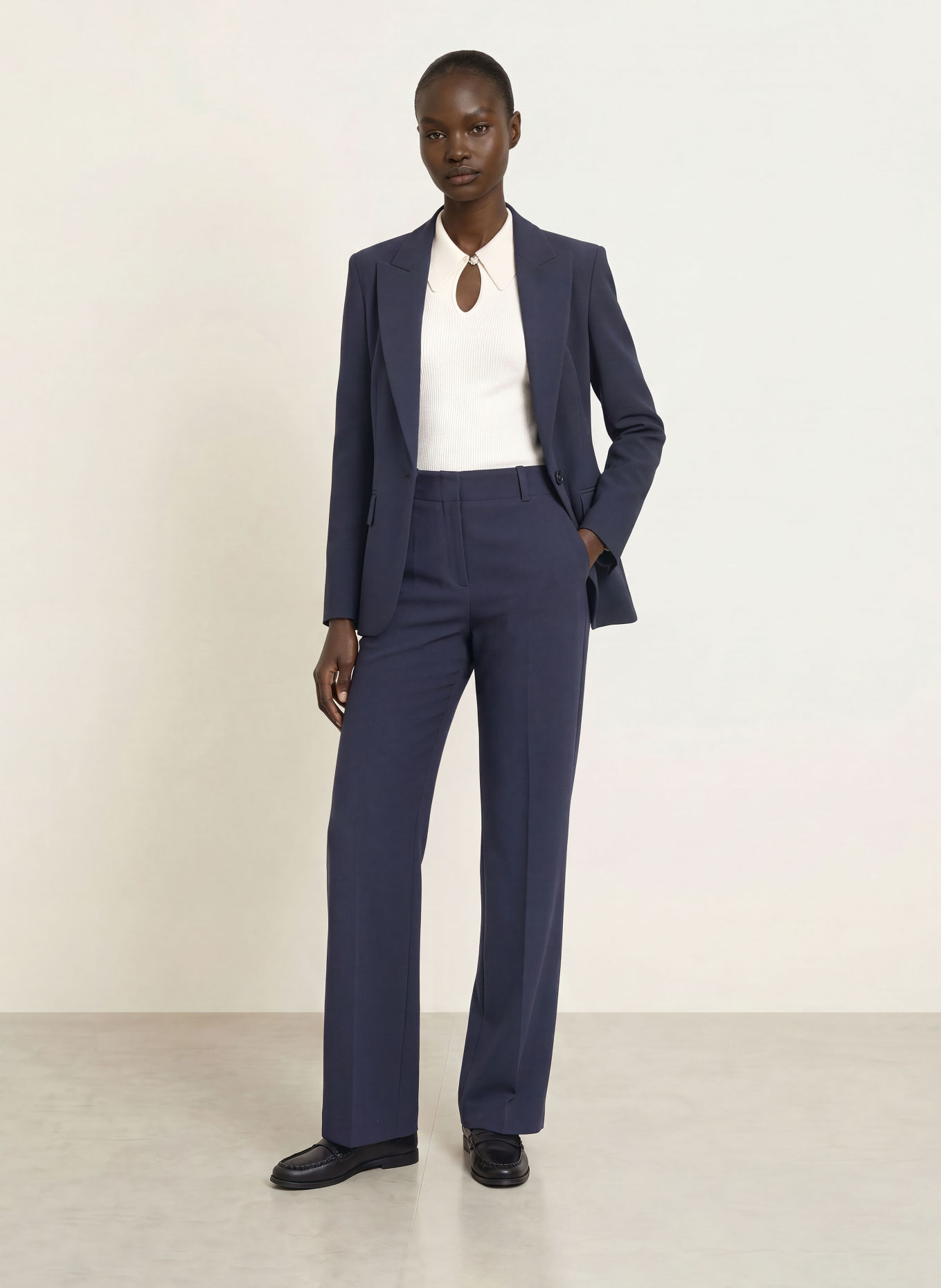 HUGO HULANA Wide-leg trousers: DARK BLUE