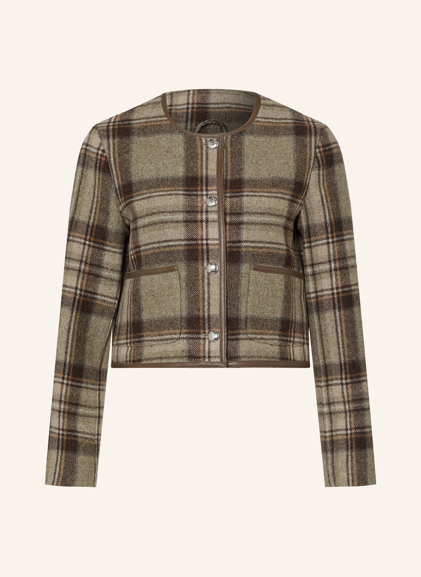 MALINA Kastenjacke NINETTE: GRÜN / CAMEL / DUNKELBRAUN