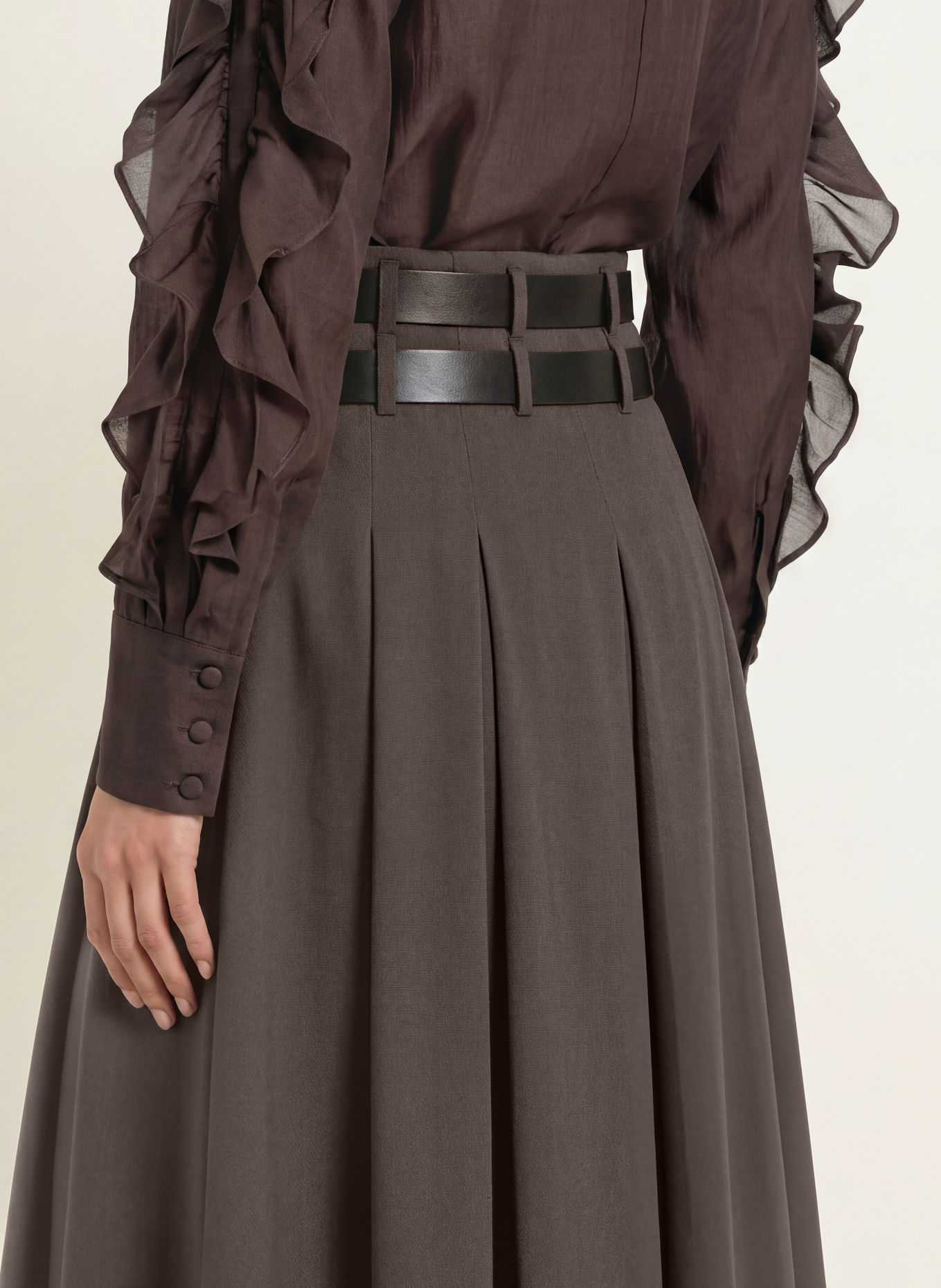CPH MUSE Faltenrock CMTAILOR: TAUPE / SCHWARZ