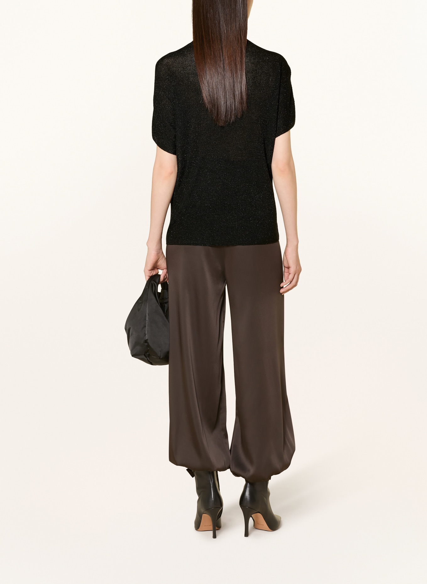Joseph Ribkoff Strickshirt mit Glitzergarn und Schmucksteinen: SCHWARZ