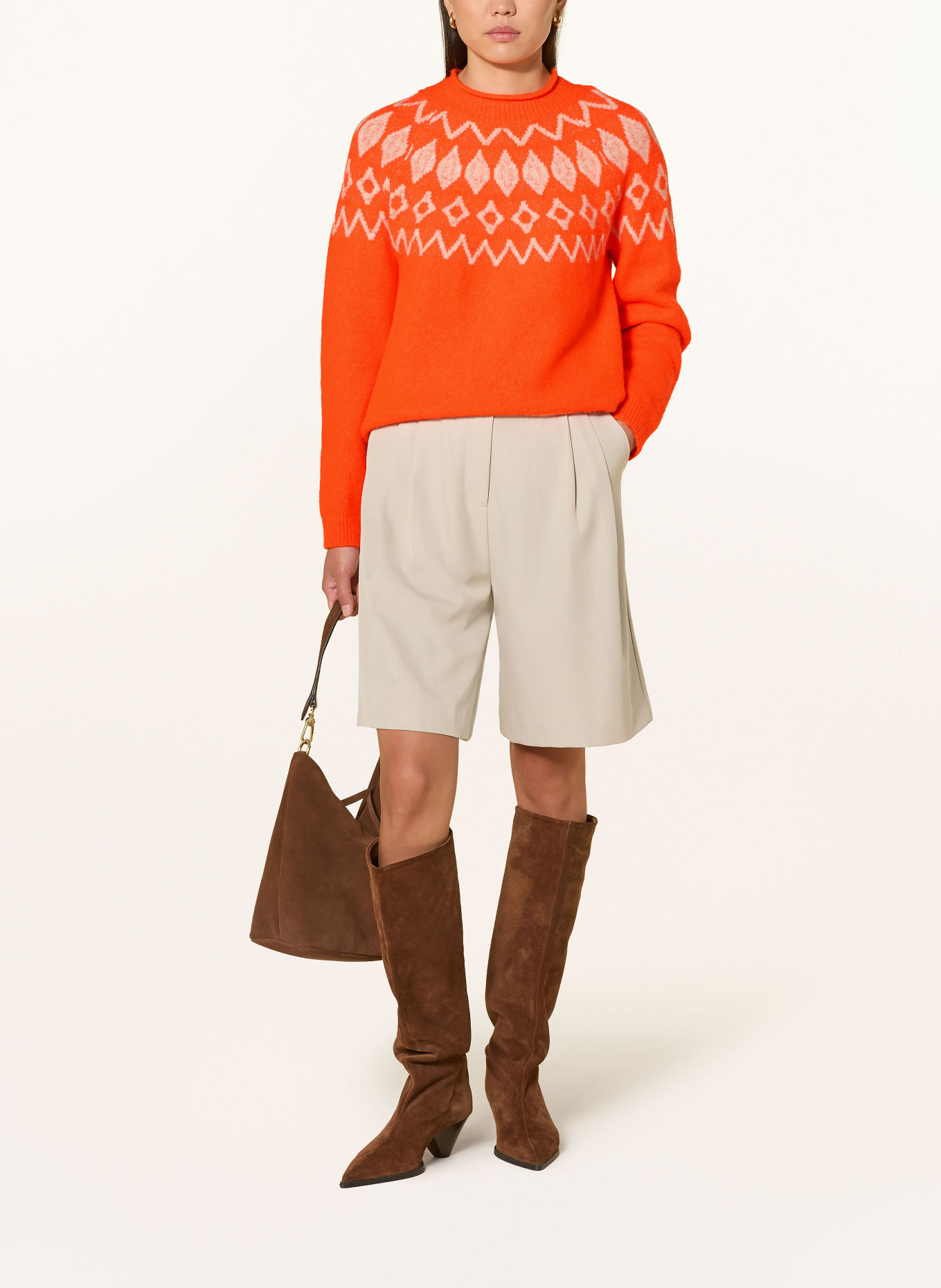 Grace Trui: NEONORANJE / WIT