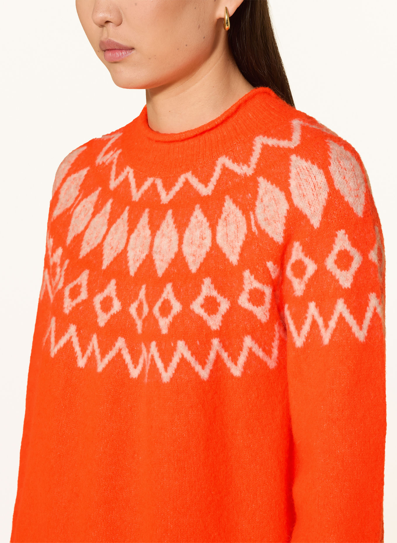 Grace Trui: NEONORANJE / WIT
