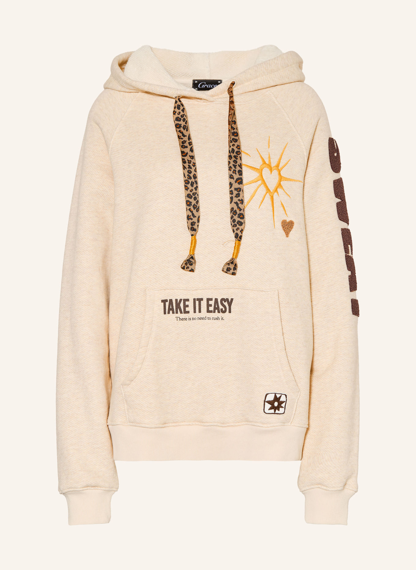 Grace Hoodie: CRÈME / MARRON FONCÉ / DONKERGEEL