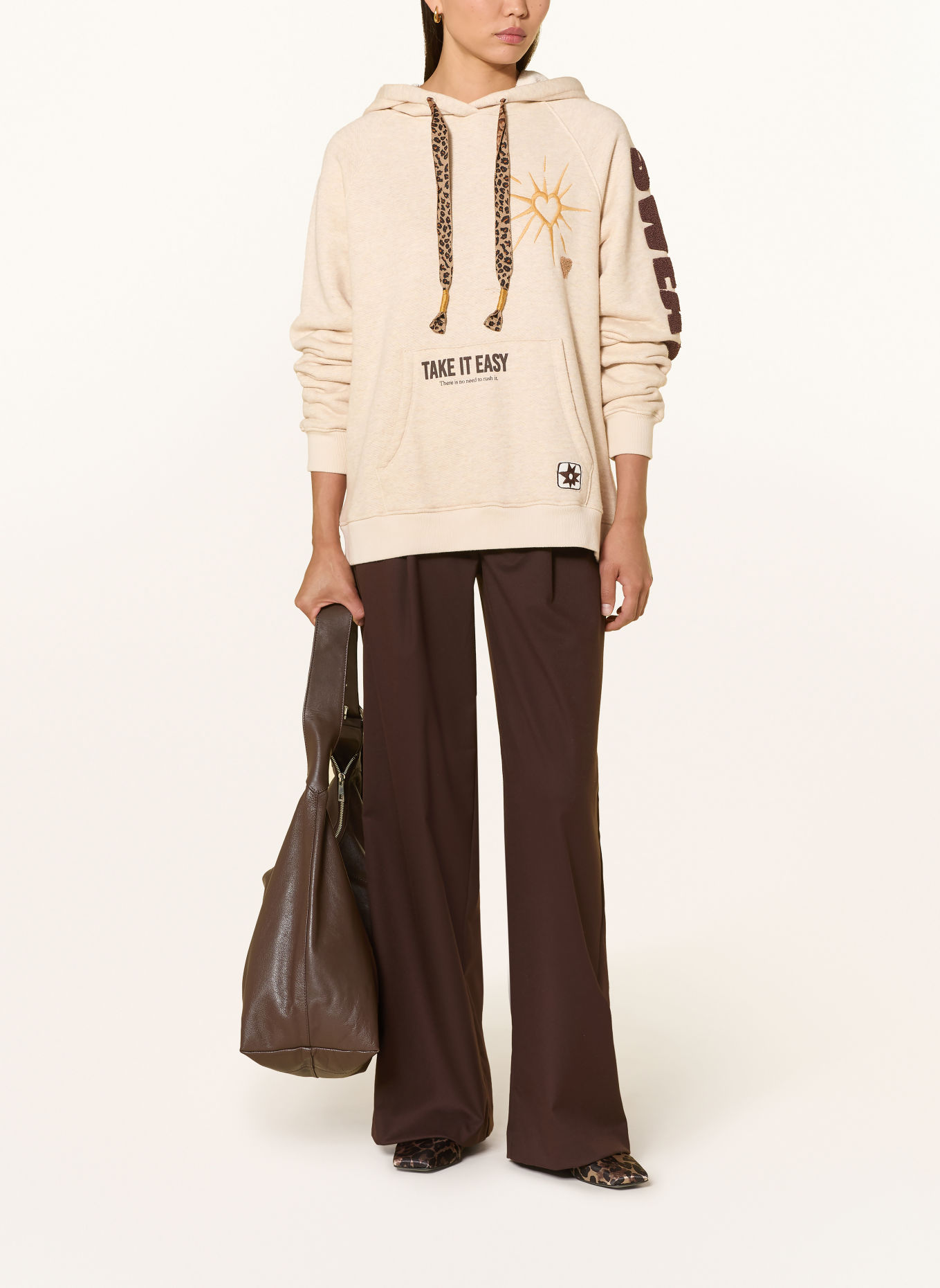 Grace Hoodie: CRÈME / MARRON FONCÉ / DONKERGEEL