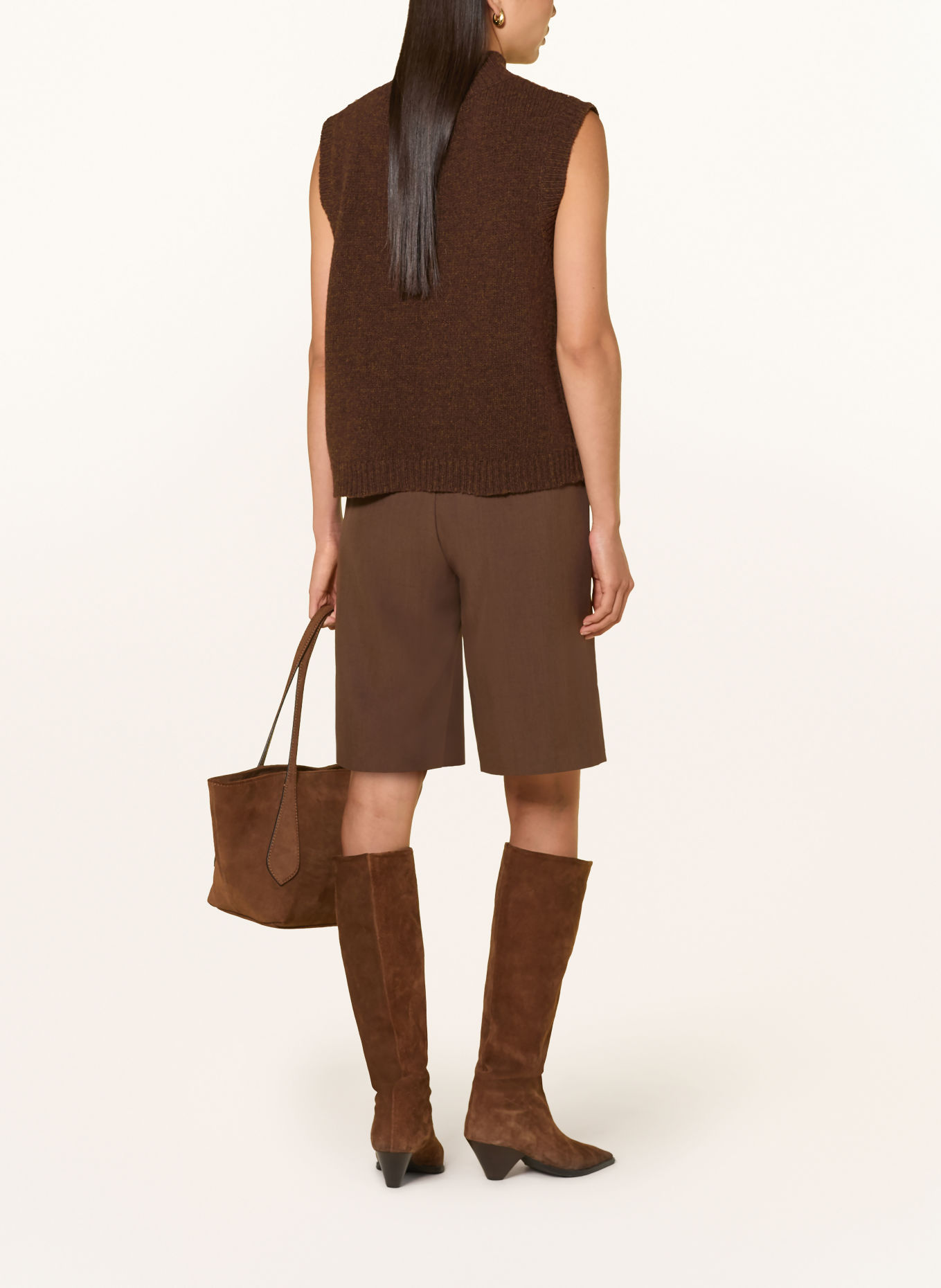 Grace Spencer zonder mouwen met pailletten: MARRON FONCÉ / GOUD / BRUIN