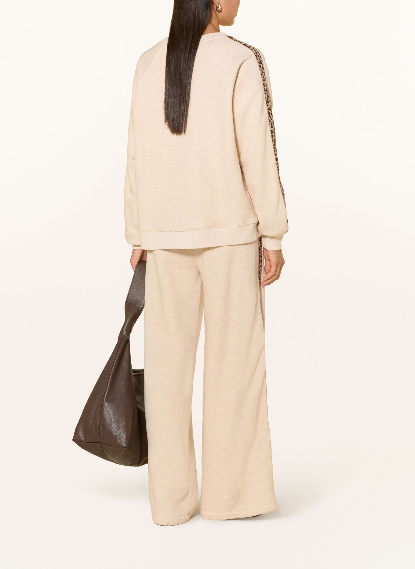 Grace Sweatshirt: CRÈME / MARRON FONCÉ / DONKERGEEL