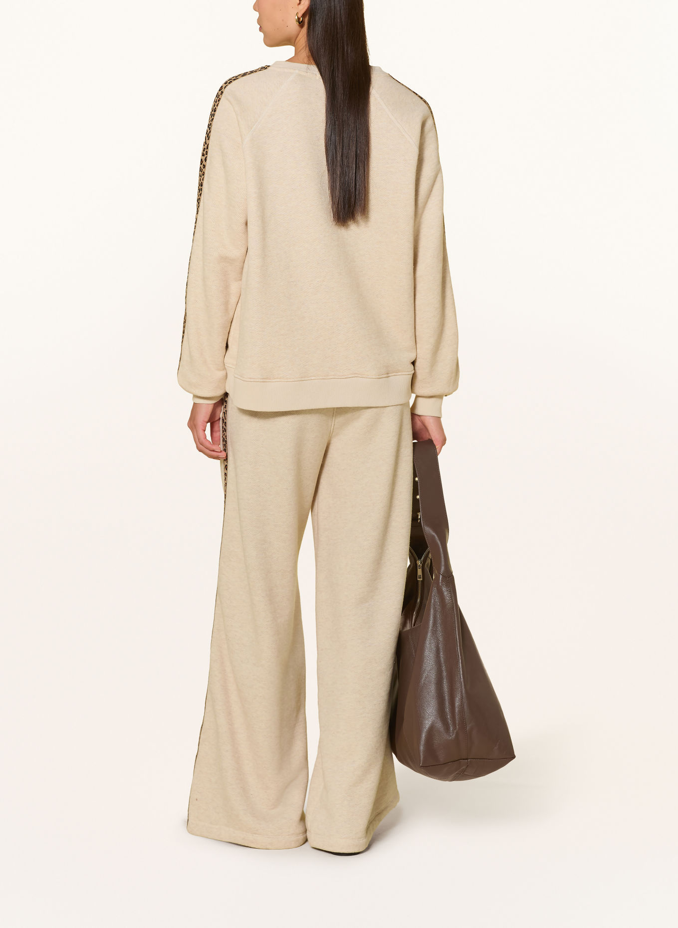 Grace Sweatpant met studs en galonstrepen: CRÈME / GOUD / BRUIN