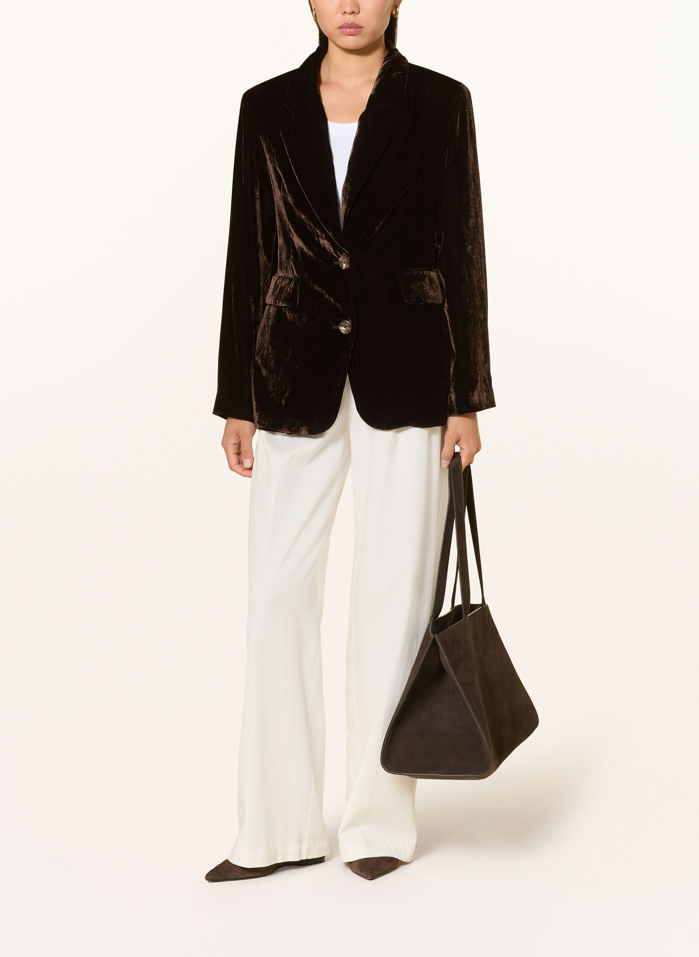 Grace Fluwelen blazer: MARRON FONCÉ