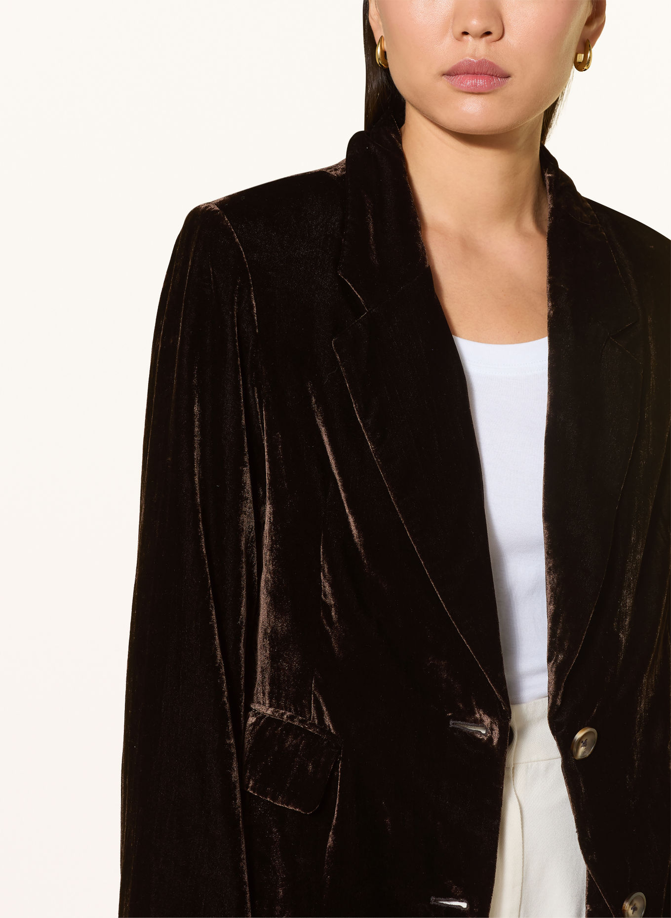 Grace Fluwelen blazer: MARRON FONCÉ