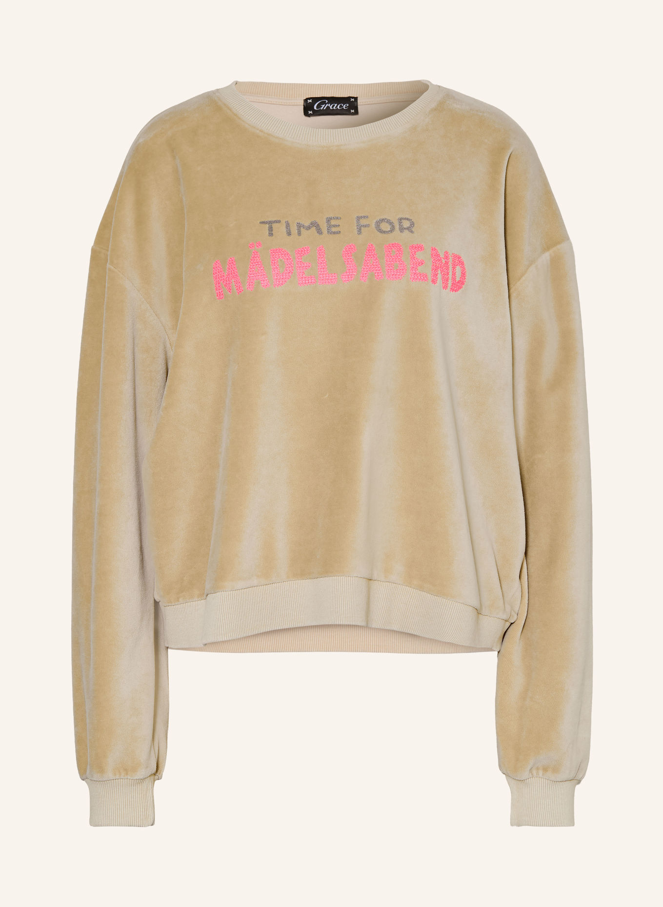 Grace Nickishirt MEISJESAVOND: BEIGE / ZILVER / NEONROZE