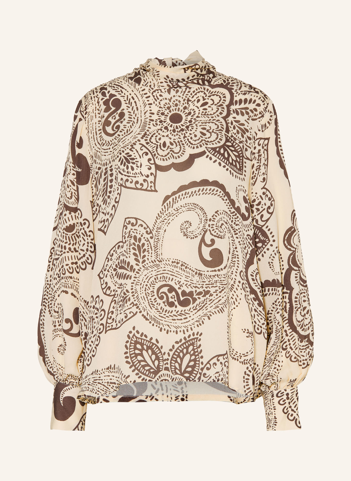 Grace Slipsblus PAISLEY: ECRU / MÖRKBRUN