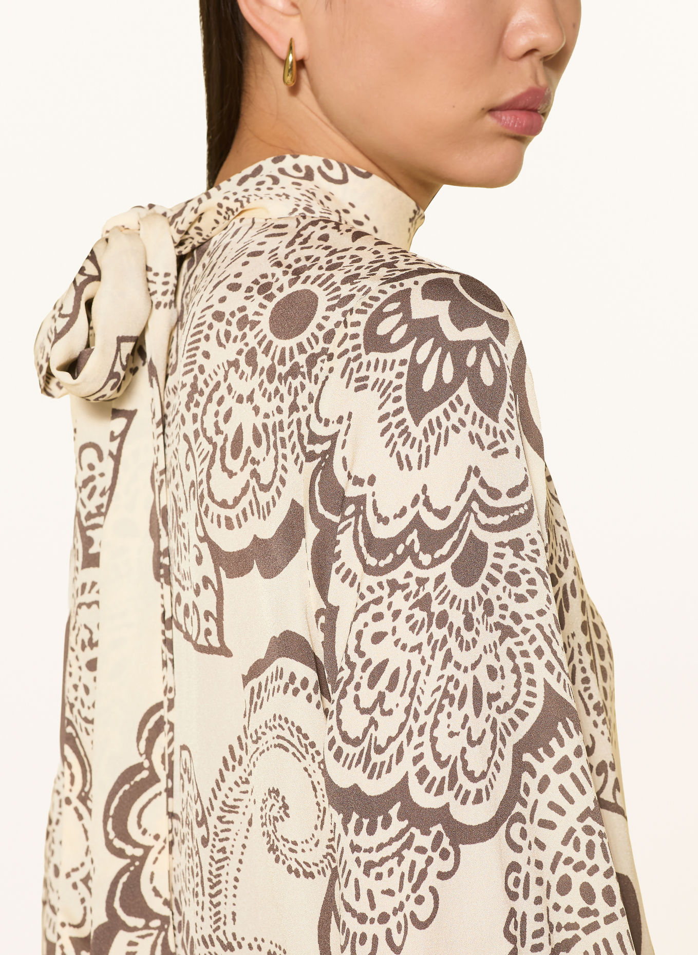 Grace Slipsblus PAISLEY: ECRU / MÖRKBRUN