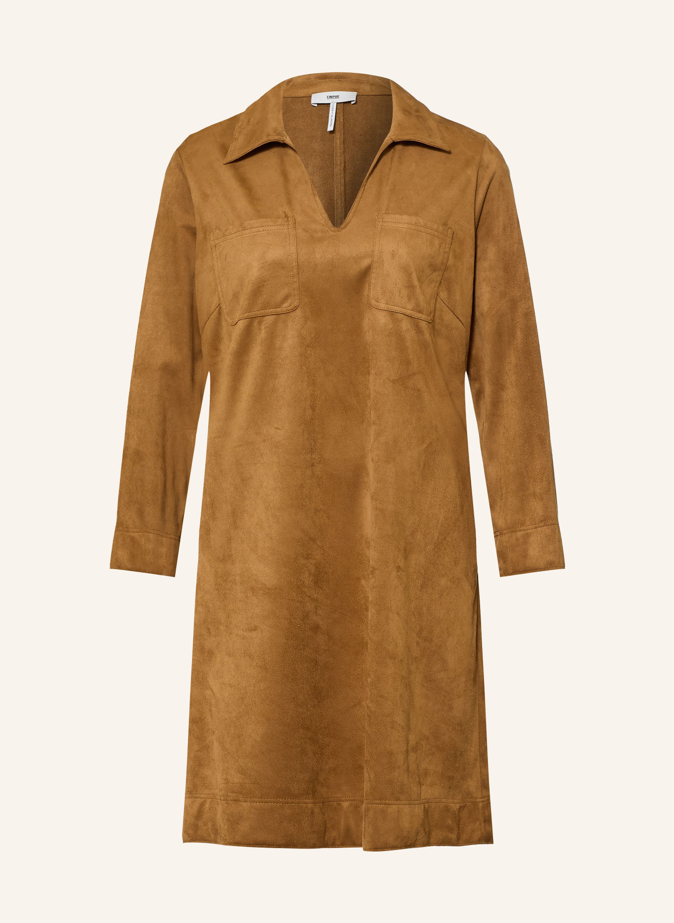 CINQUE Robe CIDENIM aspect cuir: COGNAC