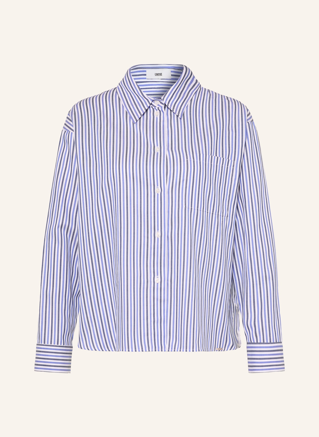 CINQUE Hemdbluse CITARI: BLAU / DUNKELGRAU / WEISS