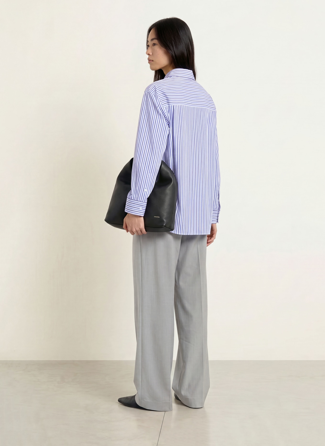 CINQUE Hemdbluse CITARI: BLAU / DUNKELGRAU / WEISS