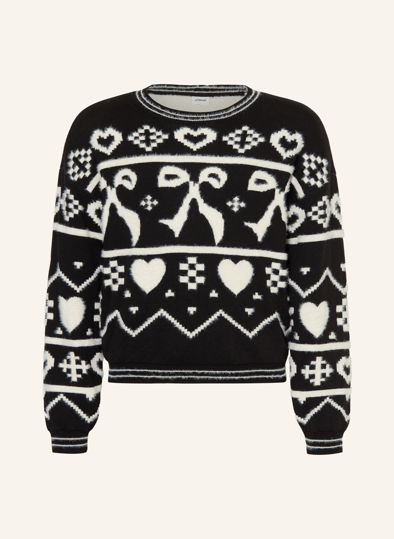 s.Oliver RED Pullover: SCHWARZ / WEISS
