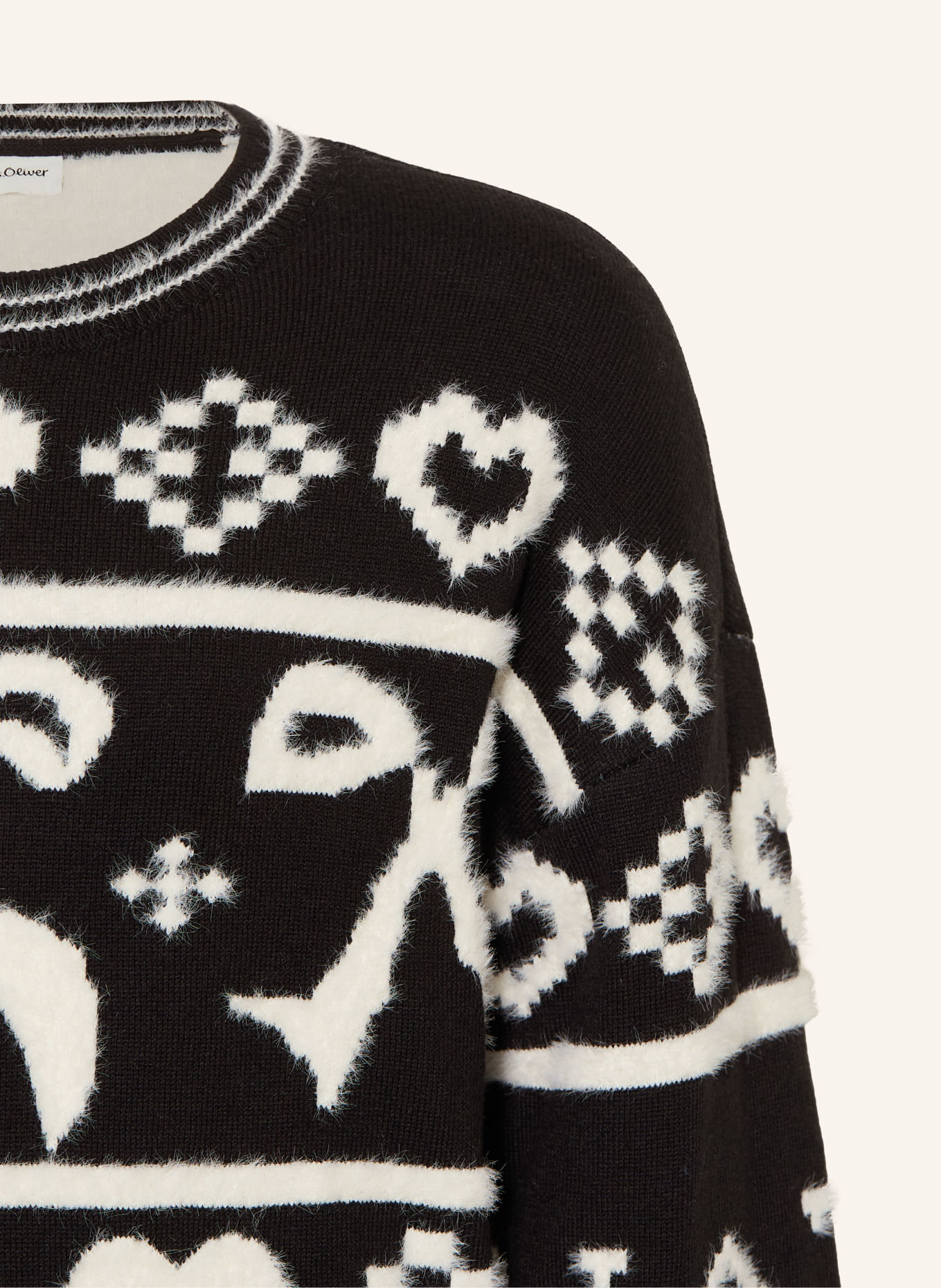 s.Oliver RED Pullover: SCHWARZ / WEISS