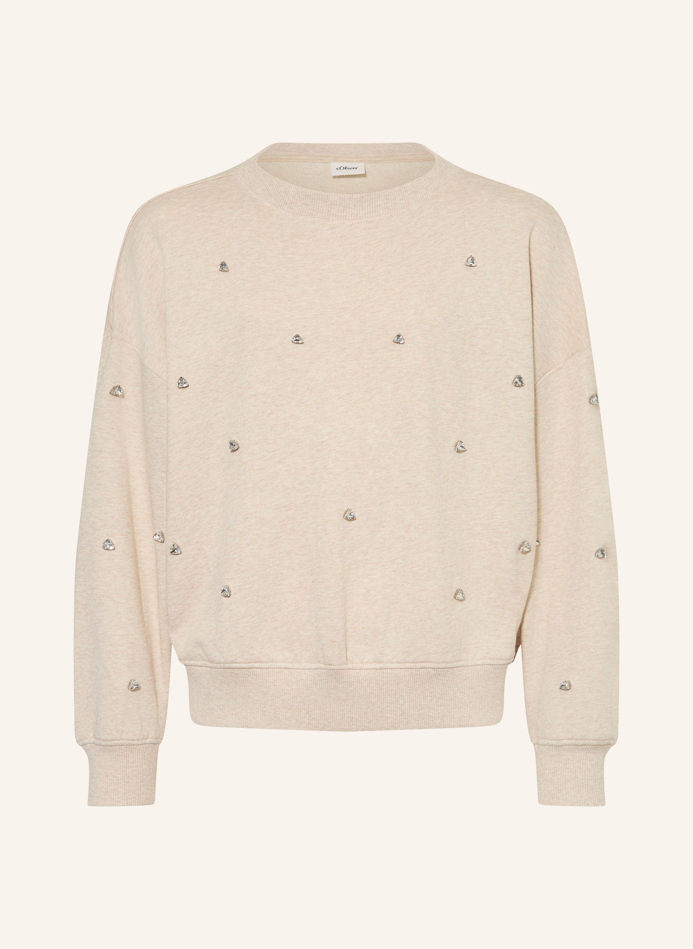 s.Oliver RED Sweatshirt orné de pierres décoratives: ÉCRU / ARGENT