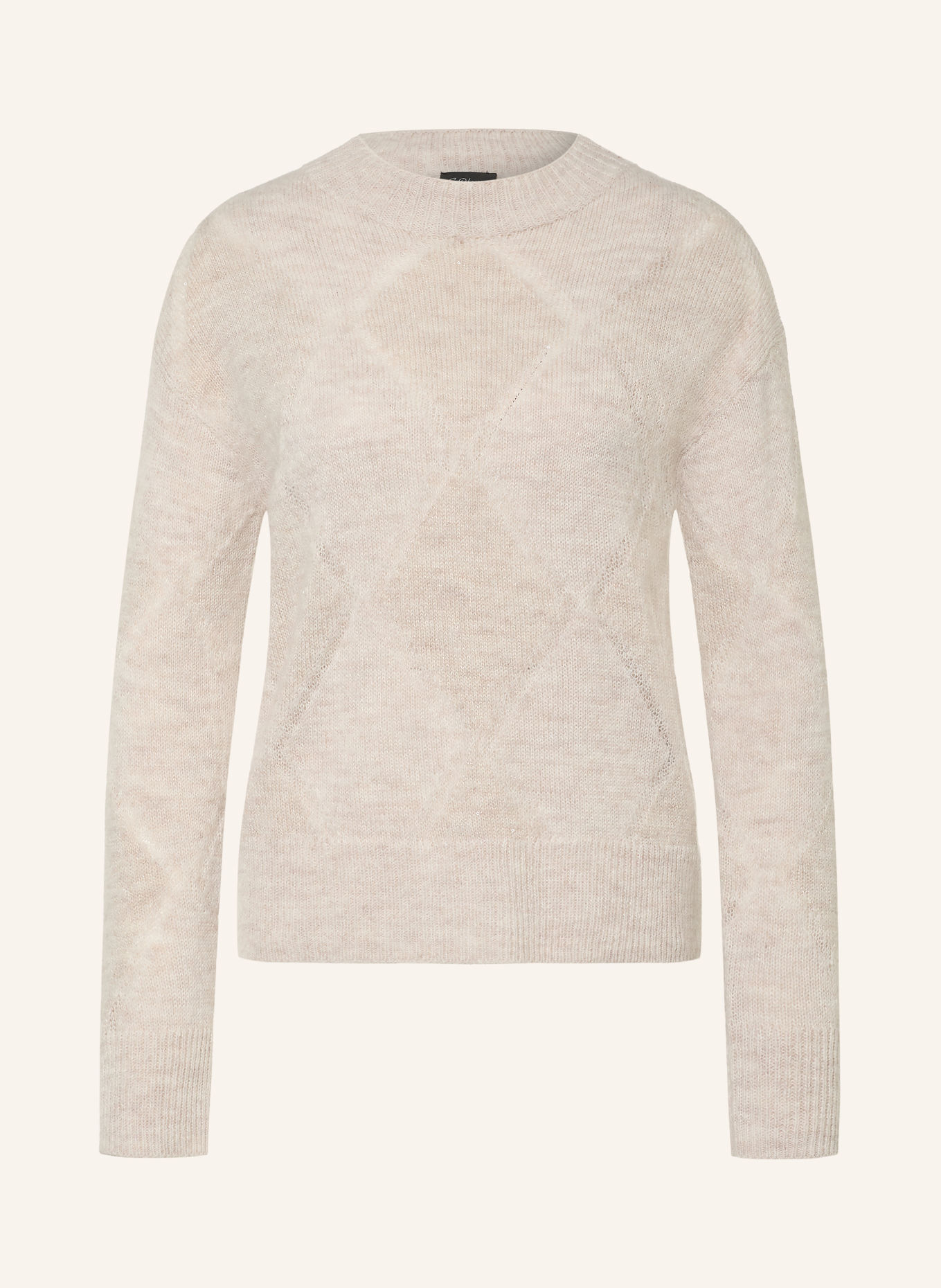s.Oliver BLACK LABEL Pullover mit Pailletten und Glitzergarn: CREME