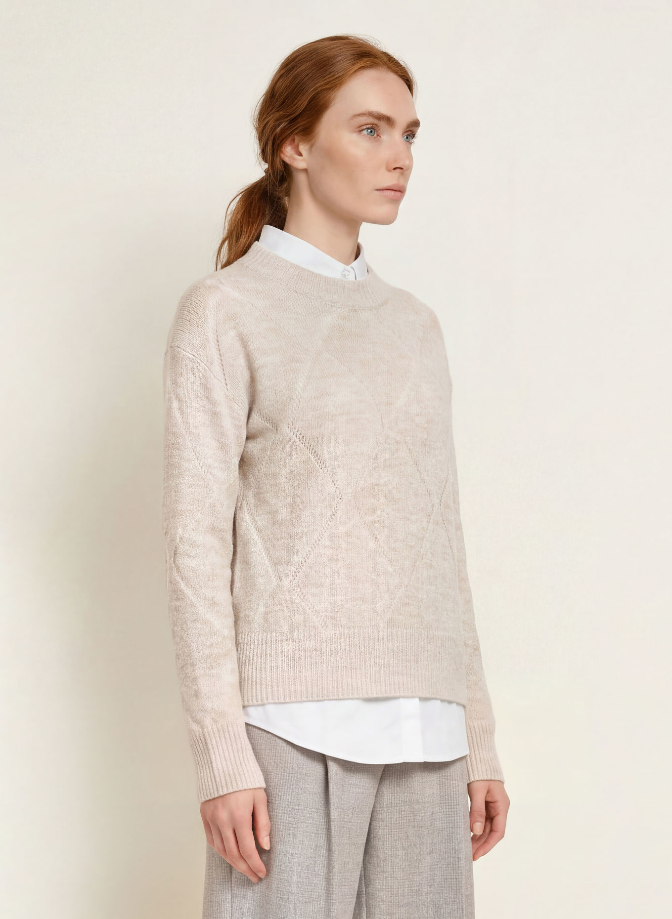 s.Oliver BLACK LABEL Pullover mit Pailletten und Glitzergarn: CREME