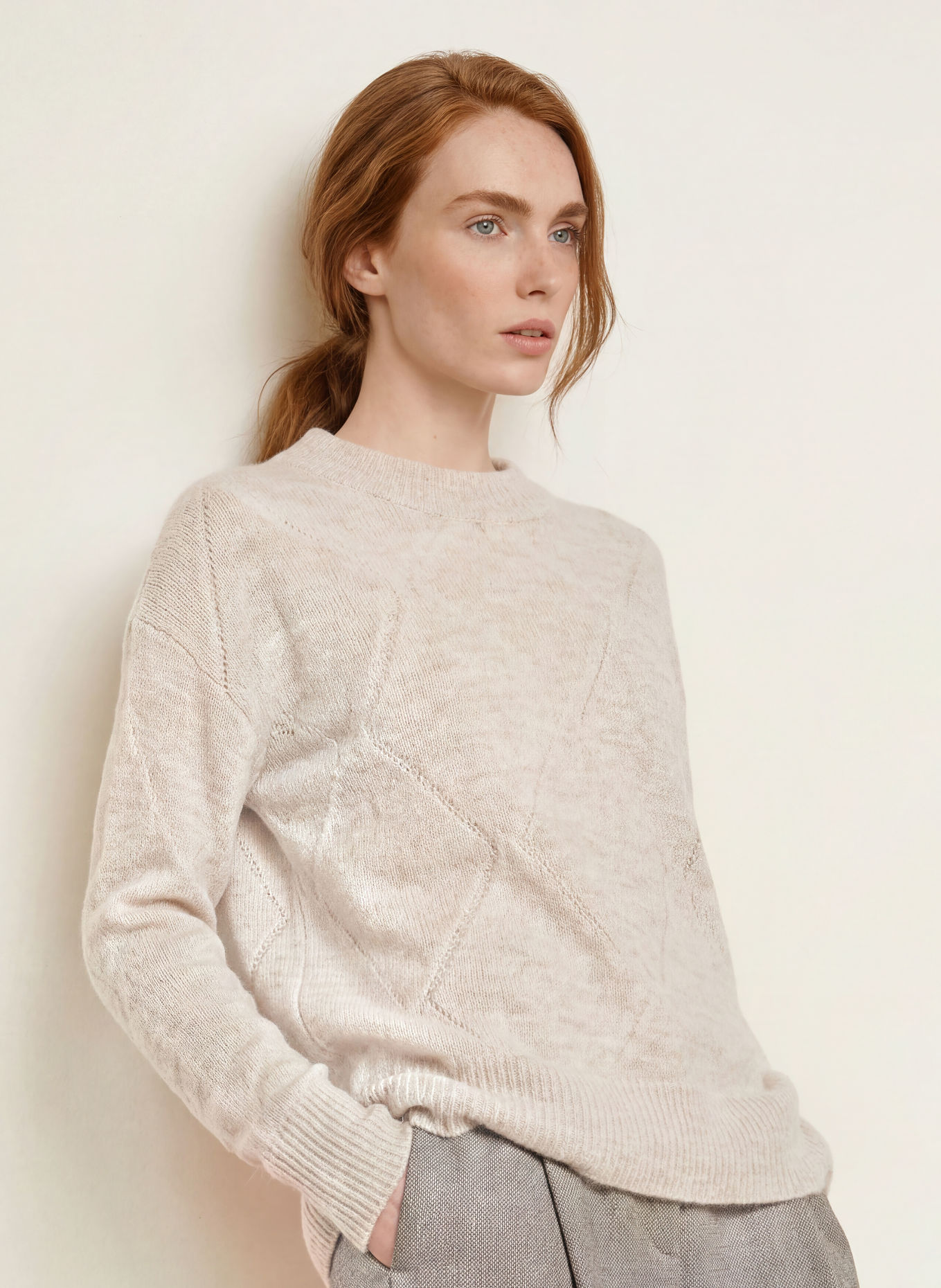 s.Oliver BLACK LABEL Pullover mit Pailletten und Glitzergarn: CREME