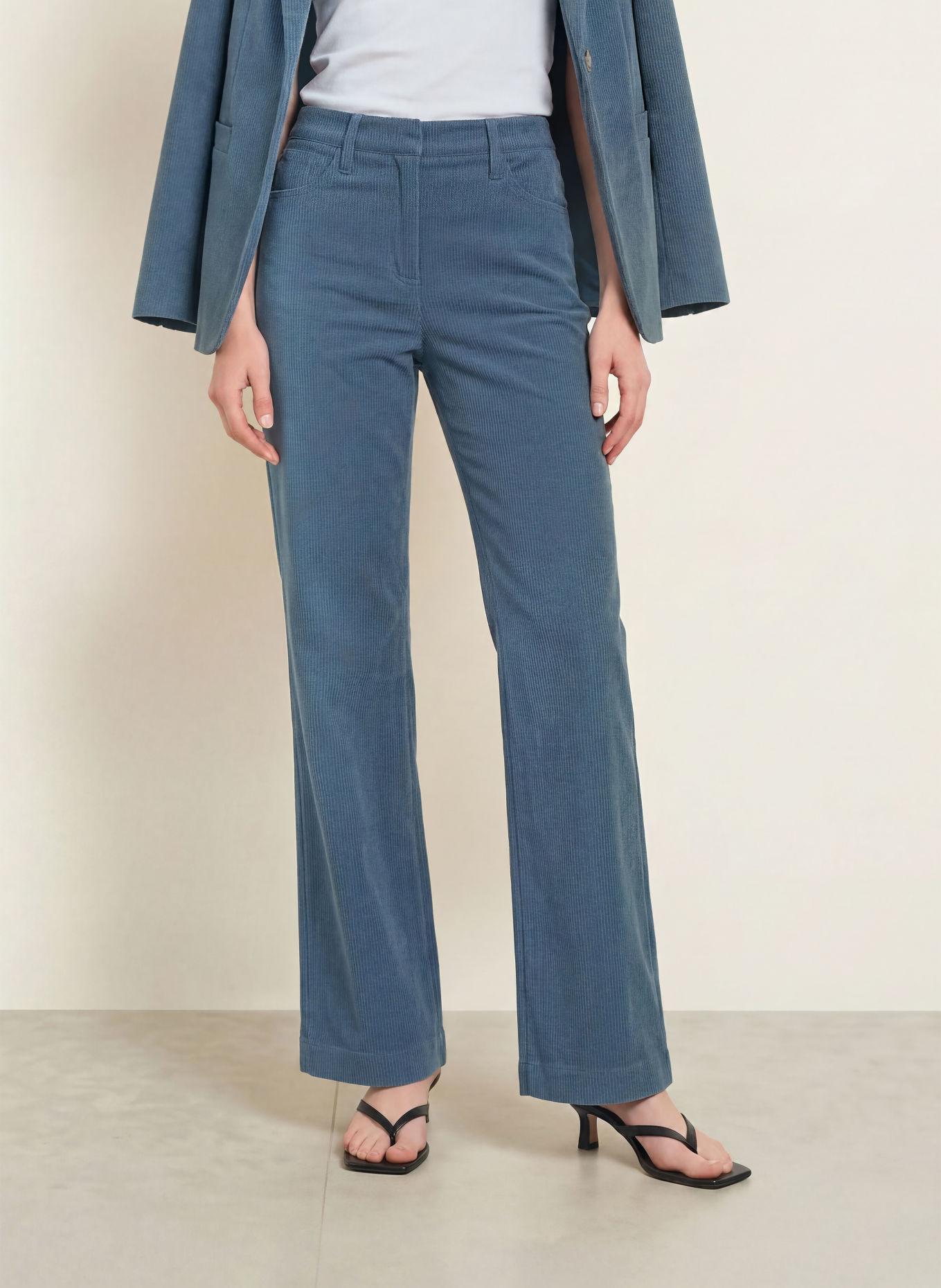 s.Oliver BLACK LABEL Marlenehose aus Cord: PETROL