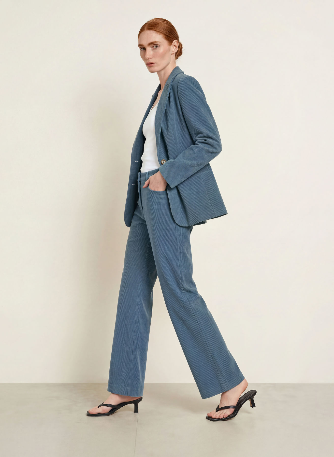 s.Oliver BLACK LABEL Marlenehose aus Cord: PETROL