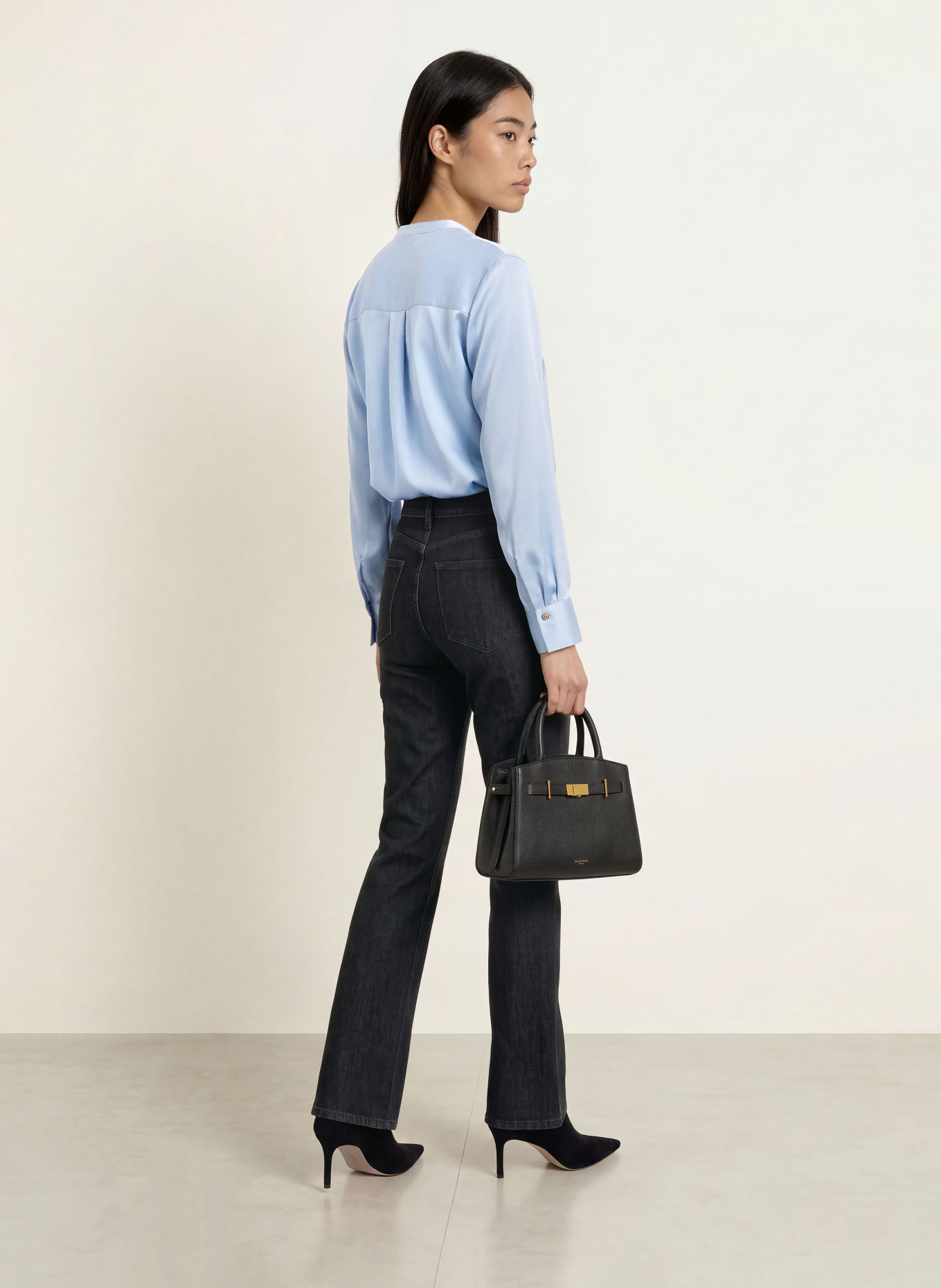 s.Oliver BLACK LABEL Blusenshirt aus Satin: HELLBLAU