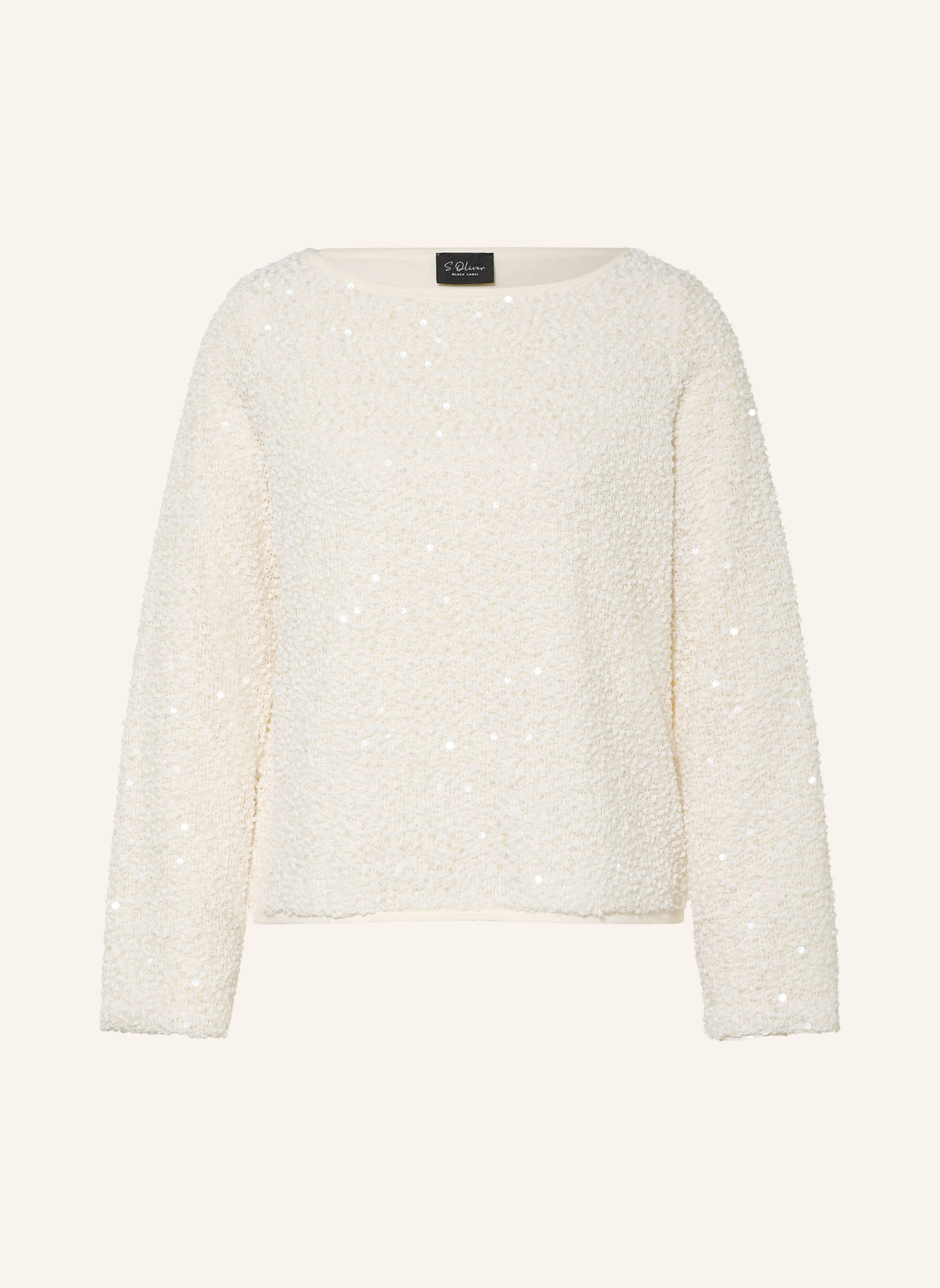 s.Oliver BLACK LABEL Pullover mit Pailletten: CREME