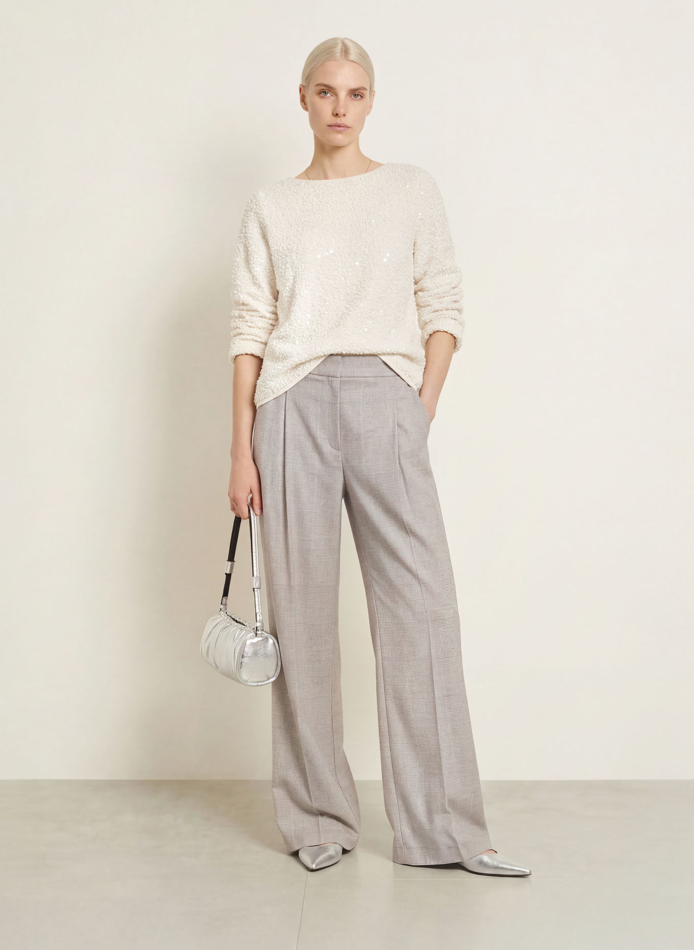 s.Oliver BLACK LABEL Pullover mit Pailletten: CREME