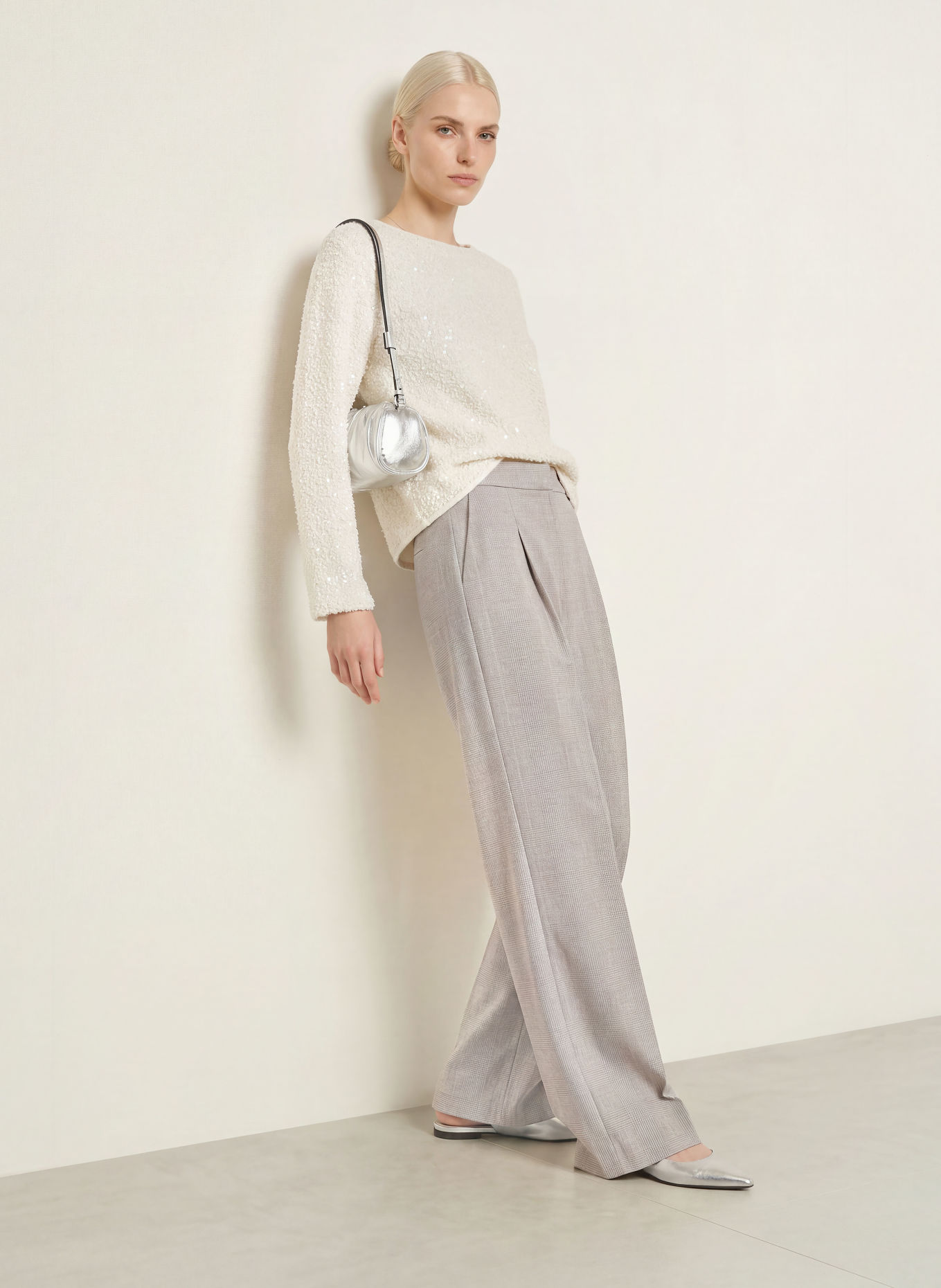 s.Oliver BLACK LABEL Pullover mit Pailletten: CREME