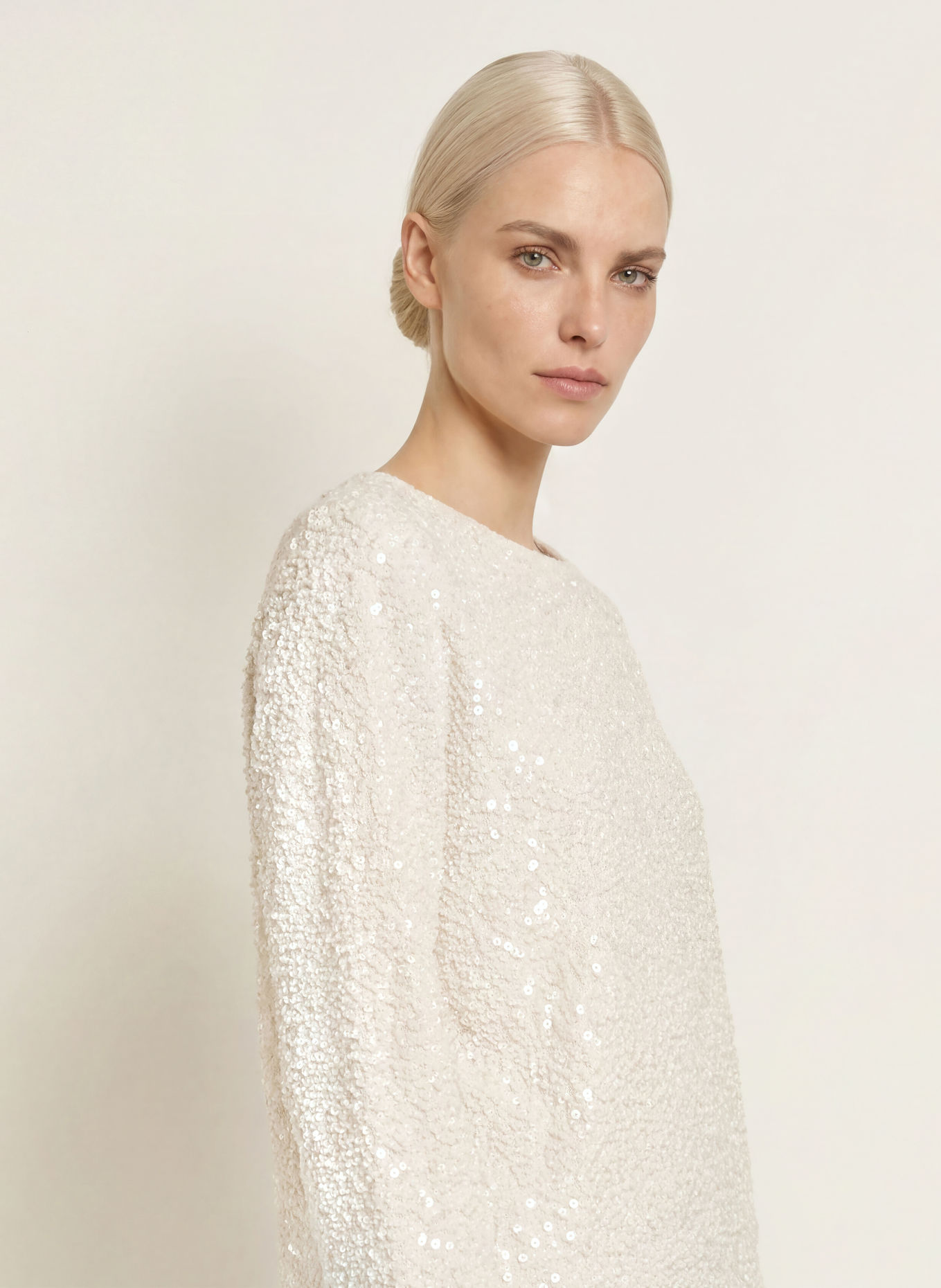 s.Oliver BLACK LABEL Pullover mit Pailletten: CREME