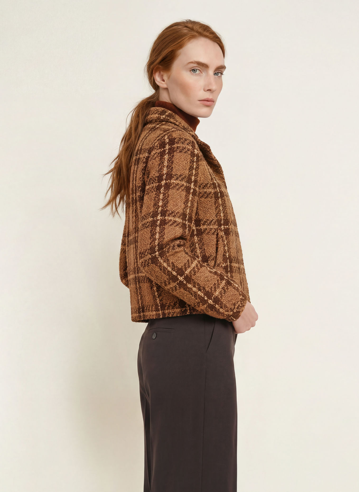 s.Oliver BLACK LABEL Kastenjacke: HELLBRAUN / DUNKELBRAUN / CREME