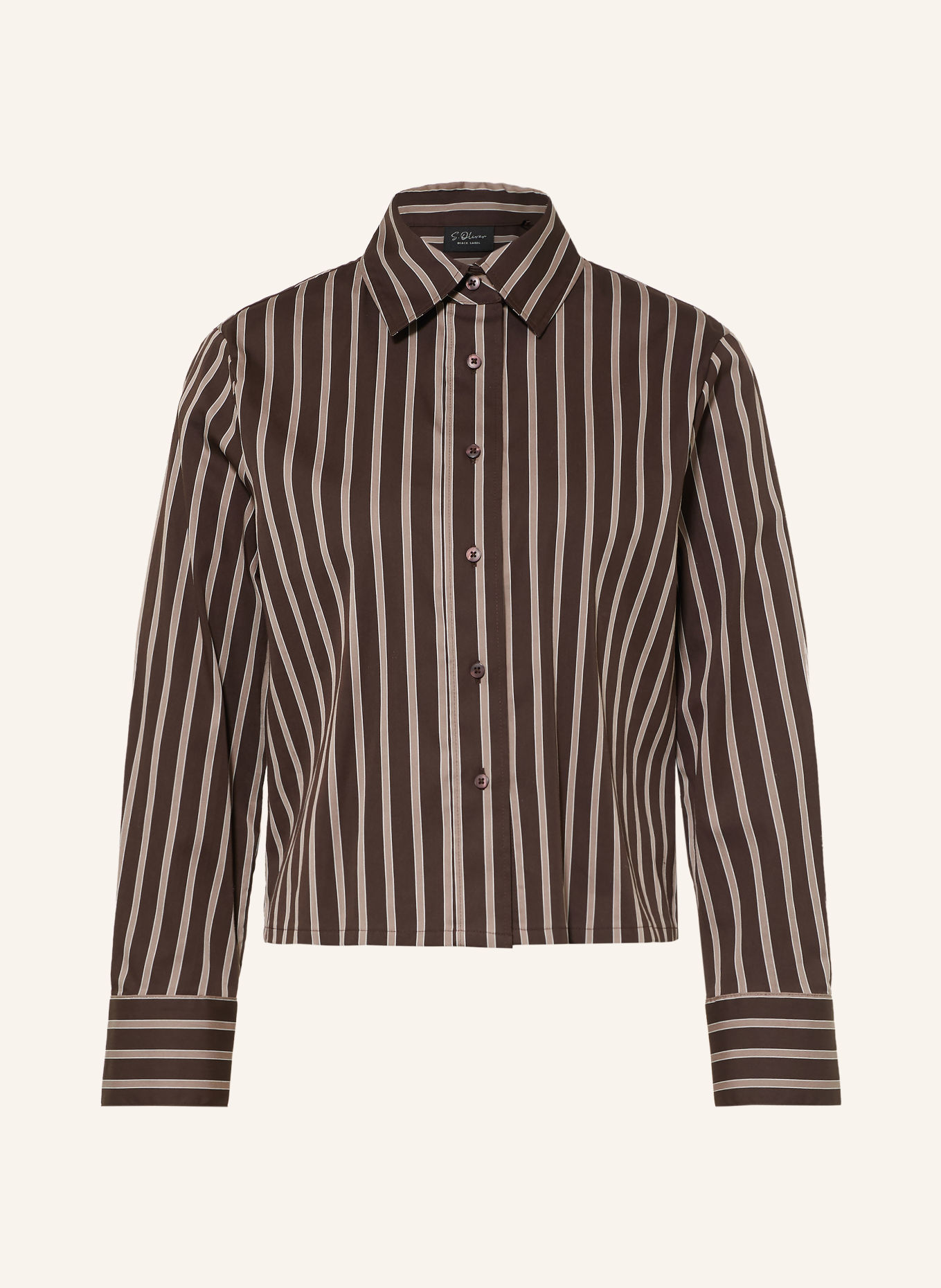 s.Oliver BLACK LABEL Hemdbluse: DUNKELBRAUN / BEIGE
